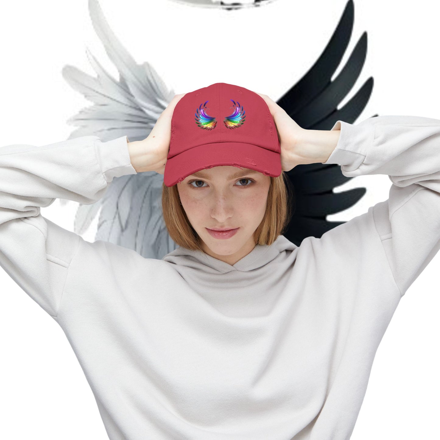 Distressed Vintage Cap - Fly Without Fear Butterfly Wings Collection