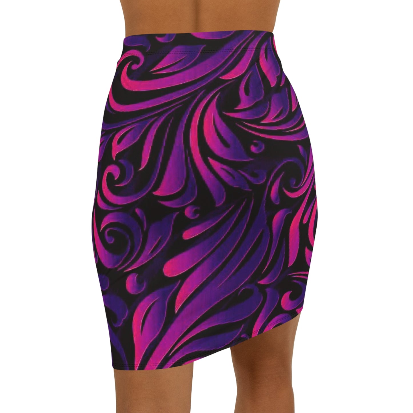 Women's Artistic Mid-Waist Pencil Skirt, Statement Skirt for Night Out, Colorful Floral Design, Perfect for Parties, Summer Events, Fashion