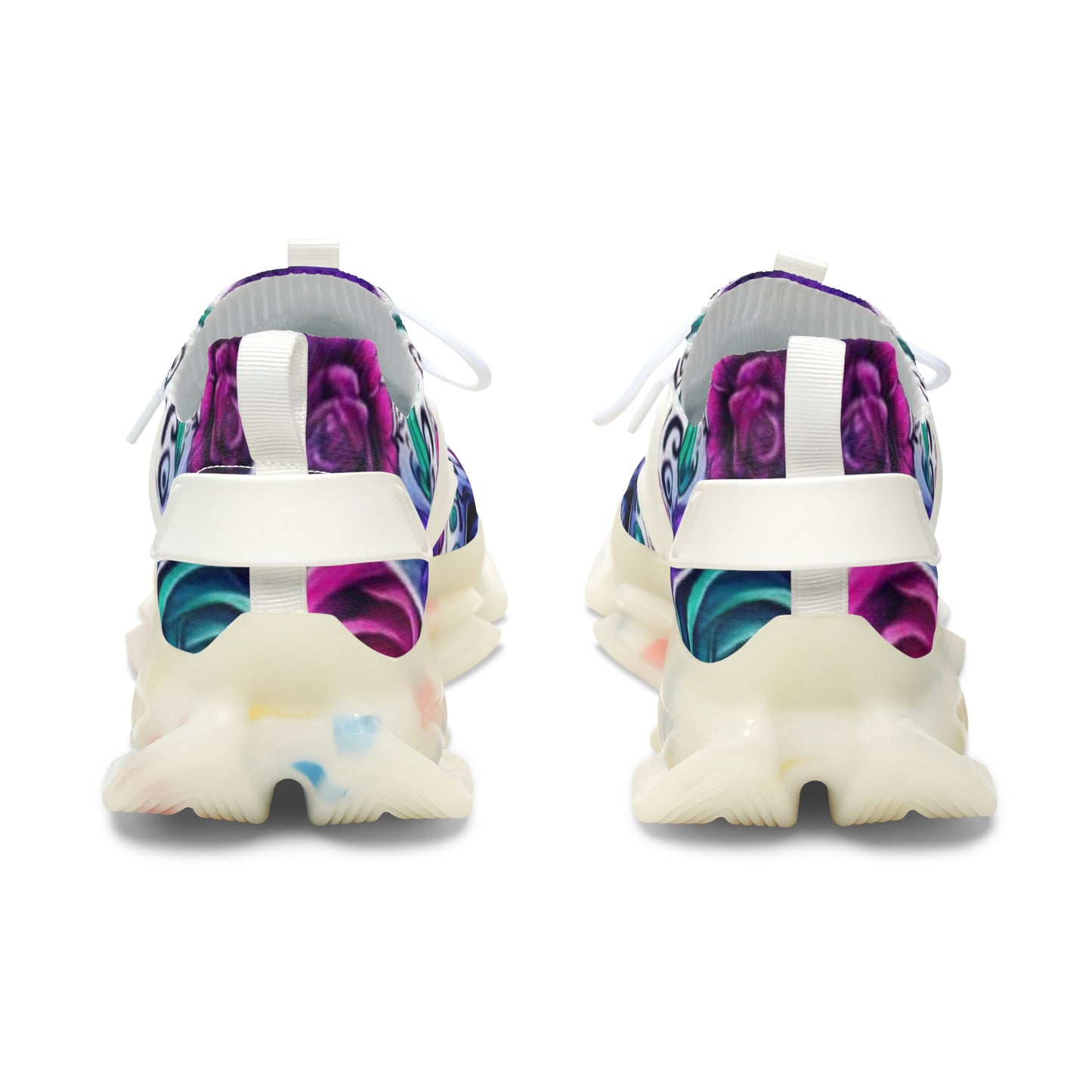 Mesh Sneakers with Sugar Skull and Roses Design
