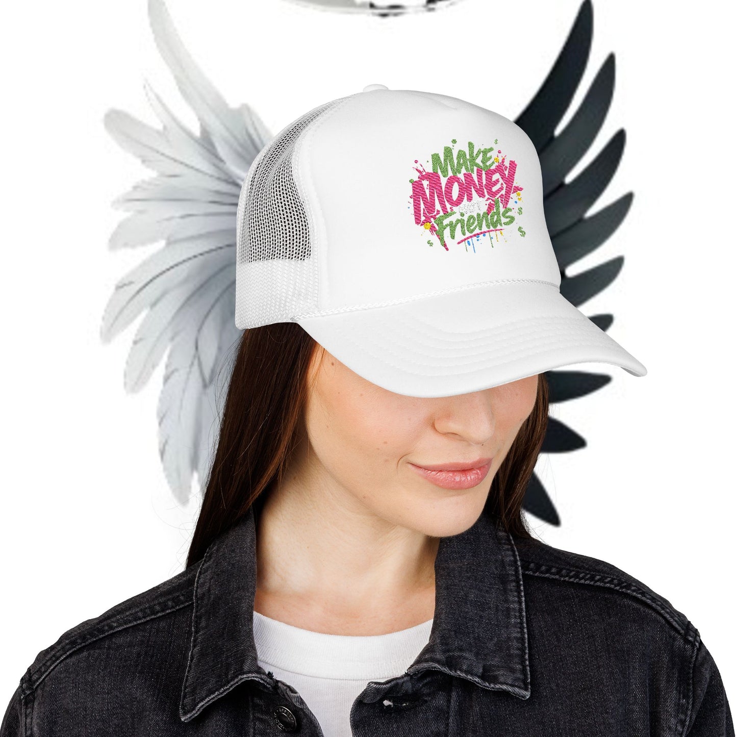 Trucker Hat - Make Money Not Friends Embroidered Cap