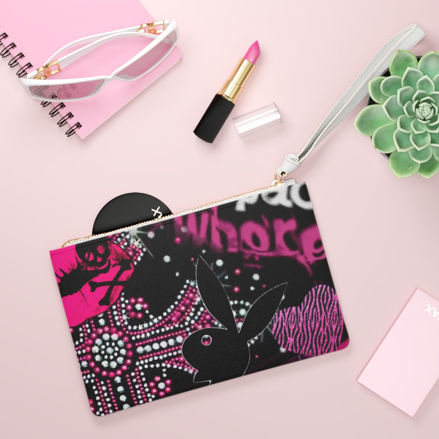Bold Graphic Clutch Bag, Stylish Handbag for Night Out, Party Accessory, Makeup Organizer, Fun Gift for Her