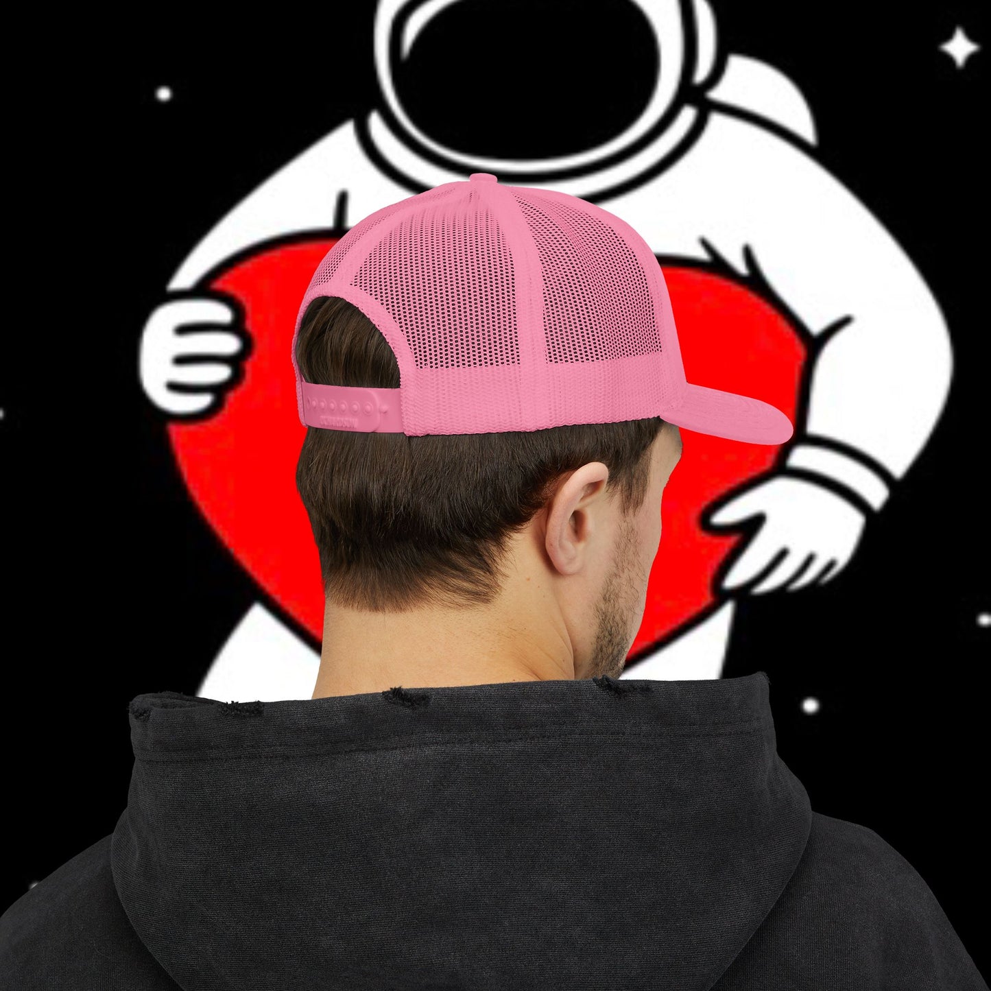 Astronaut Heart Snapback Cap, Cool Trucker Hat for Space Lovers, Unique Gift for Birthdays, Holidays, Adventure, Outdoor Wear