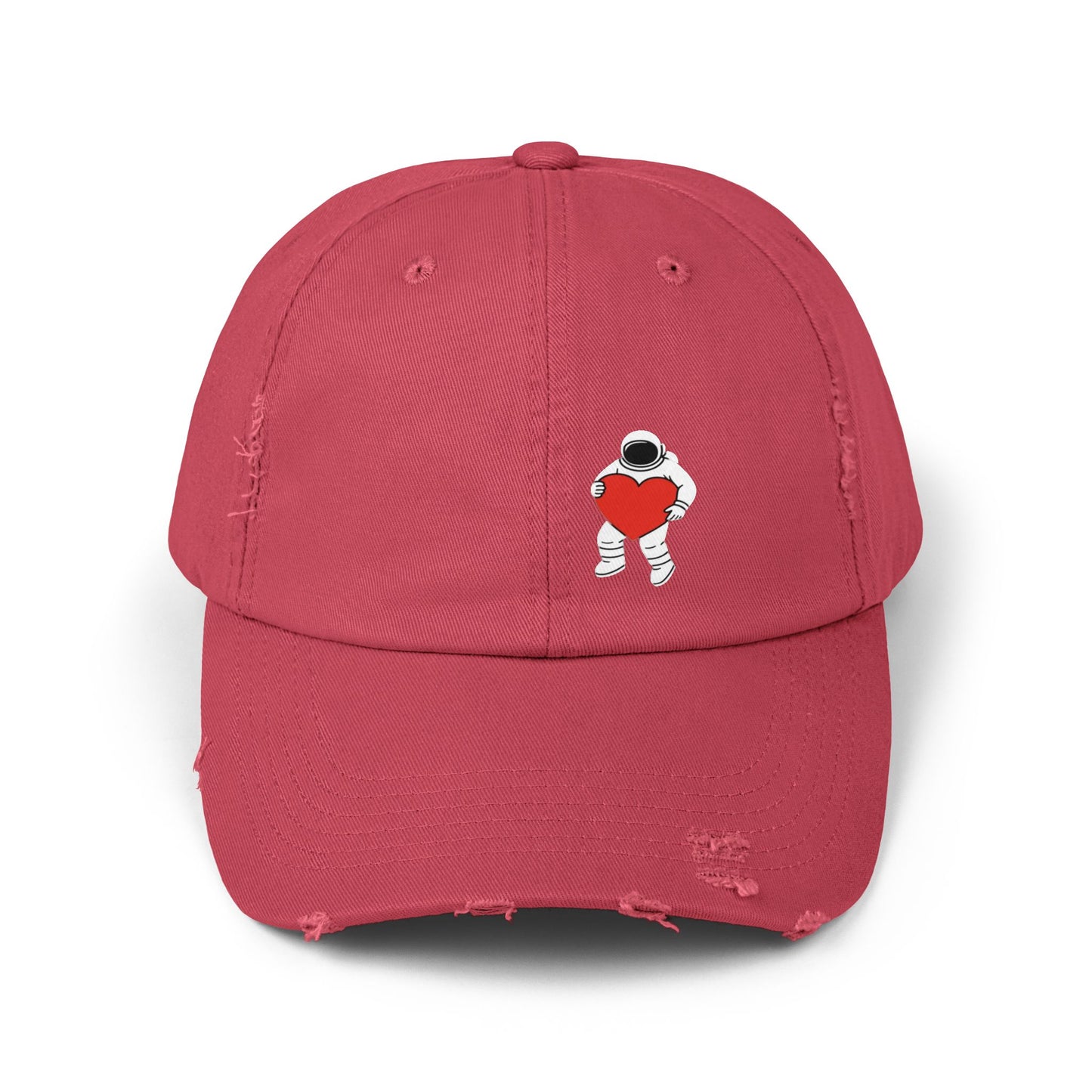 Astronaut Love Distressed Cap, Unisex Space Hat, Trendy Gift for Space Lovers, Casual Fashion Accessory, Perfect for Holidays