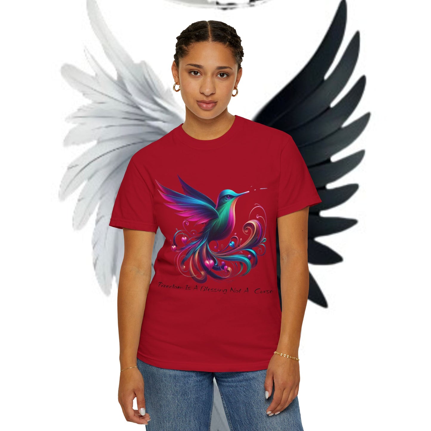 Garment-Dyed T-shirt - Freedom is a Blessing Design
