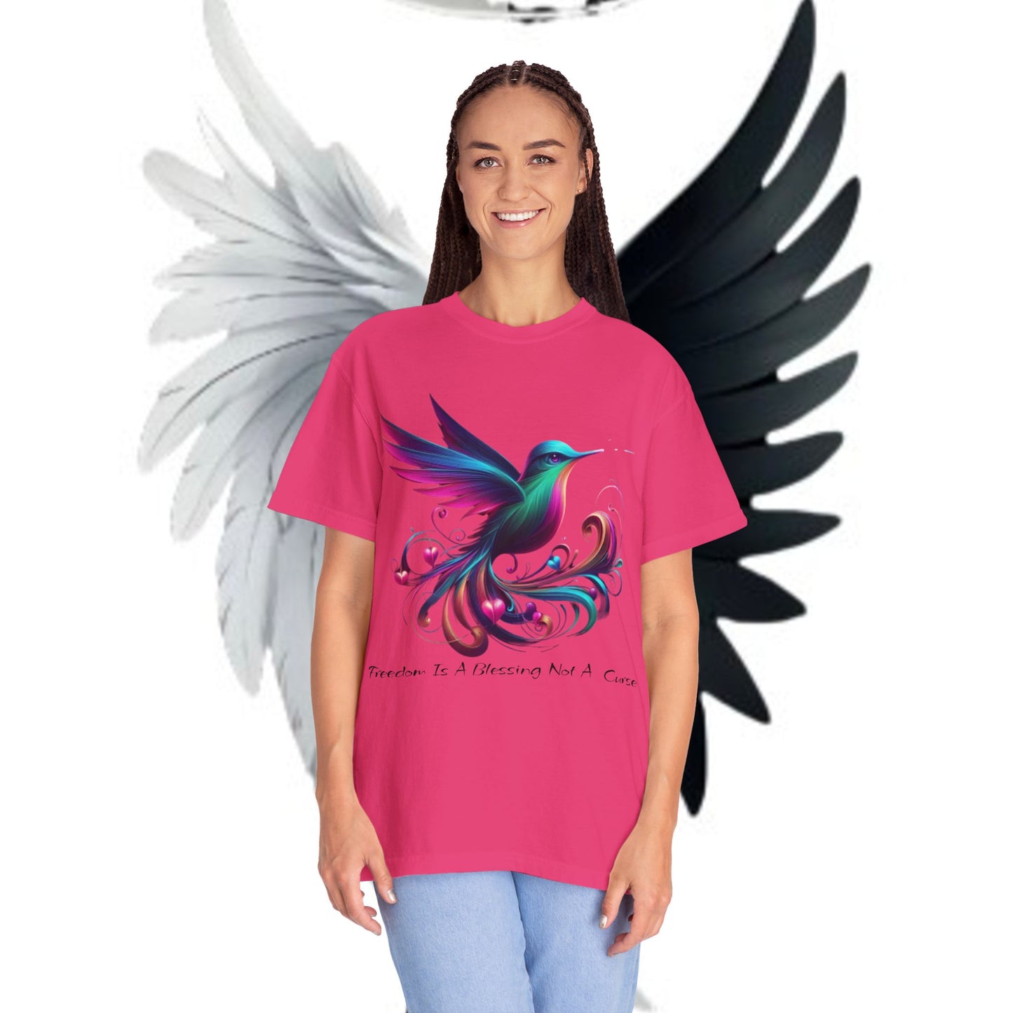 Garment-Dyed T-shirt - Freedom is a Blessing Design