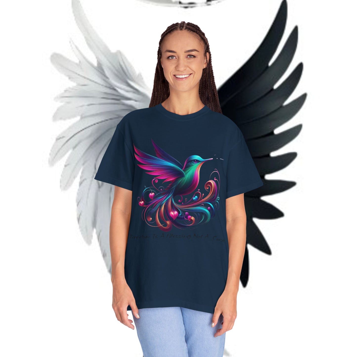 Garment-Dyed T-shirt - Freedom is a Blessing Design