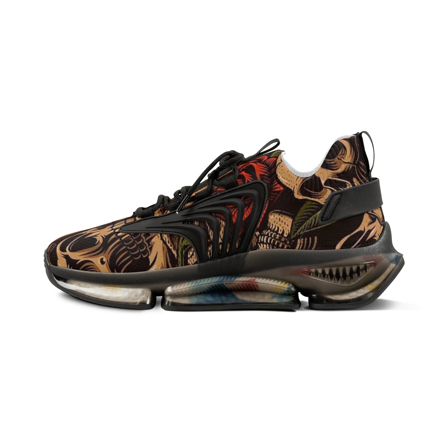Sneakers with Newspaper Skull Design