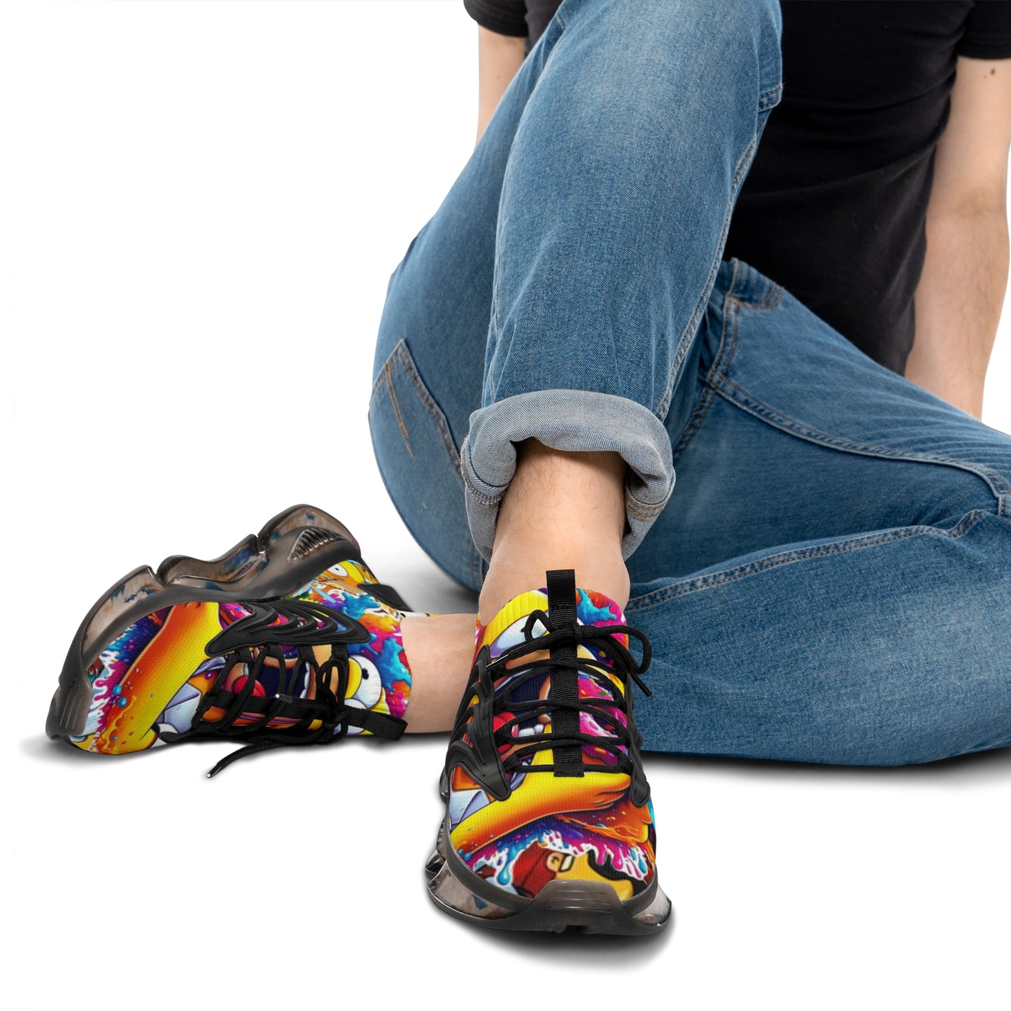 Vibrant Men's Mesh Sneakers - Colorful Sports Shoes, Trendy Footwear, Summer Style, Outdoor Running, Casual Fashion