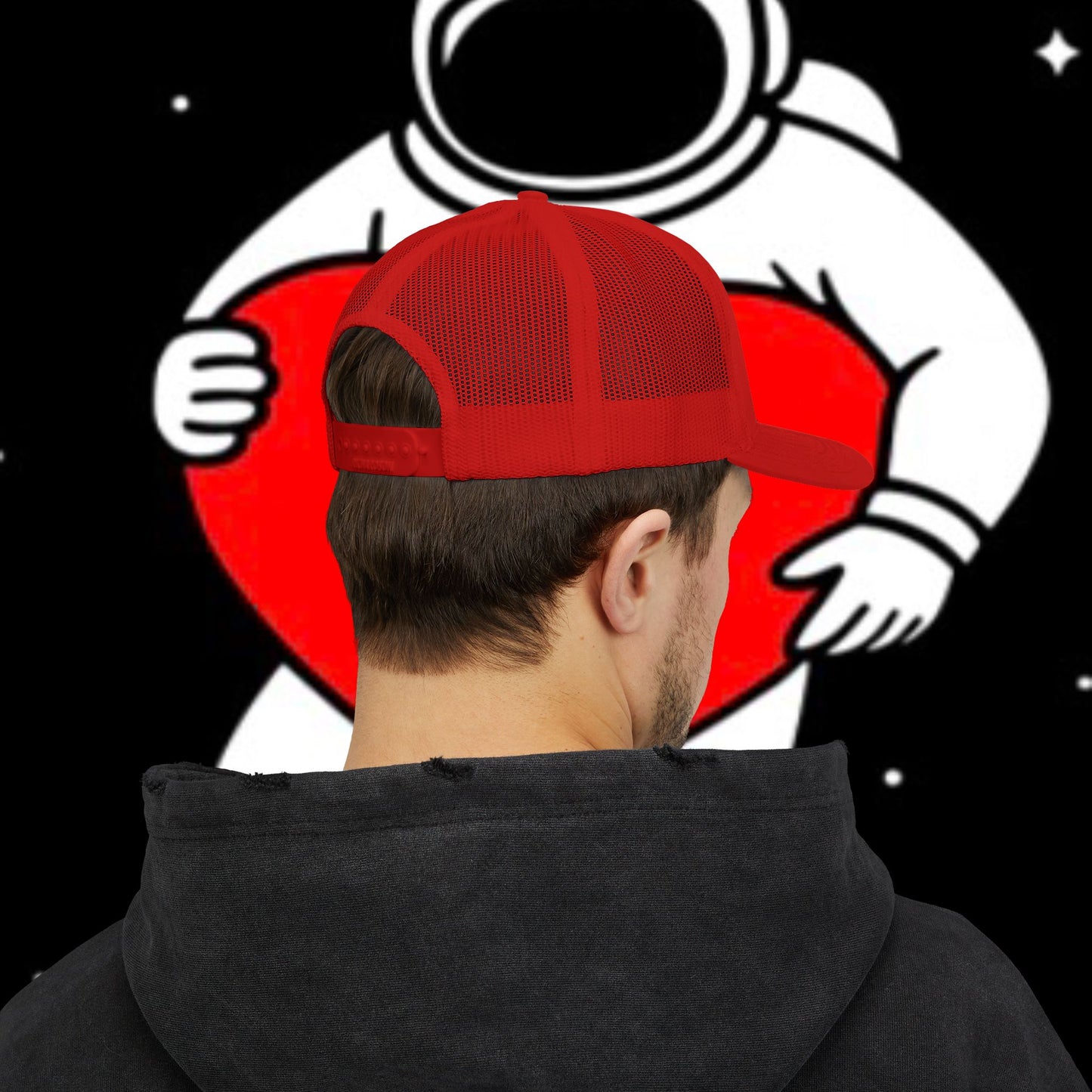 Astronaut Heart Snapback Cap, Cool Trucker Hat for Space Lovers, Unique Gift for Birthdays, Holidays, Adventure, Outdoor Wear