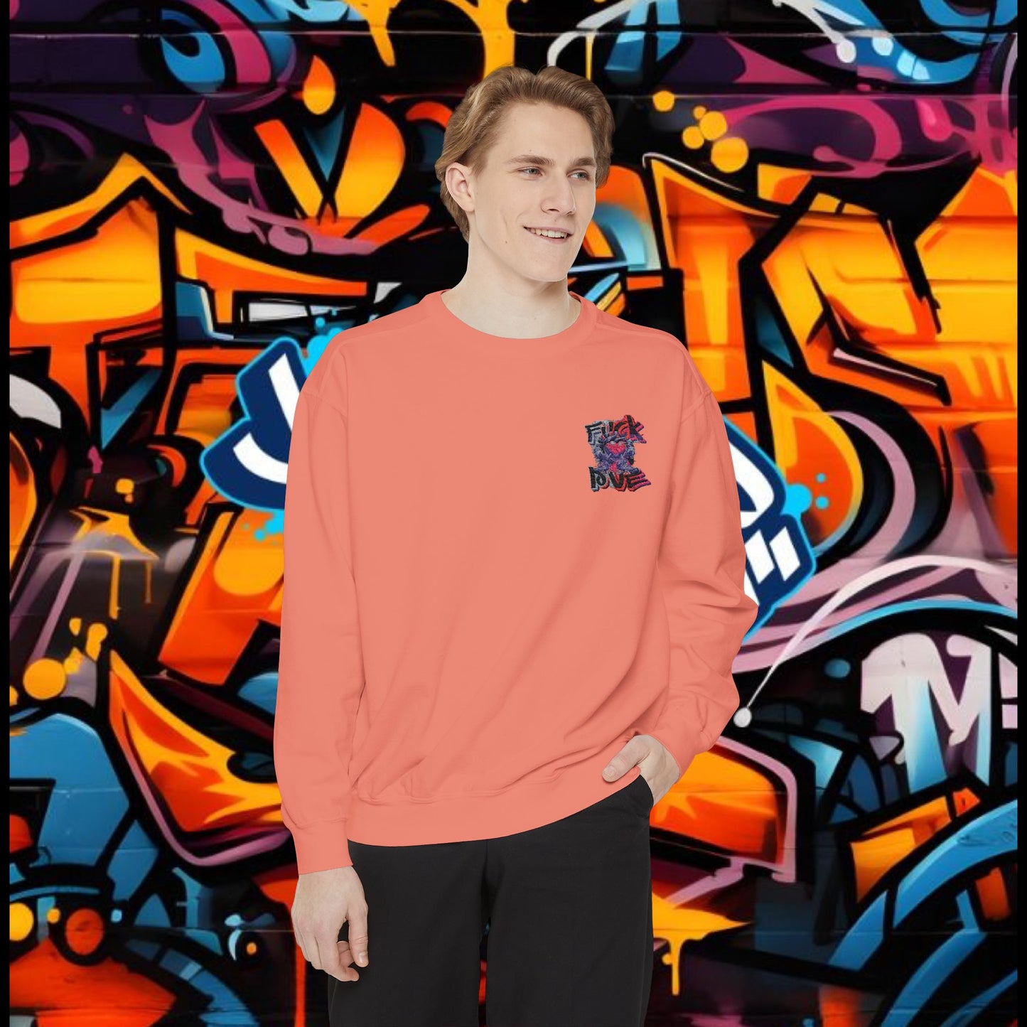Sweatshirt - Fuck Love Embroidered Design