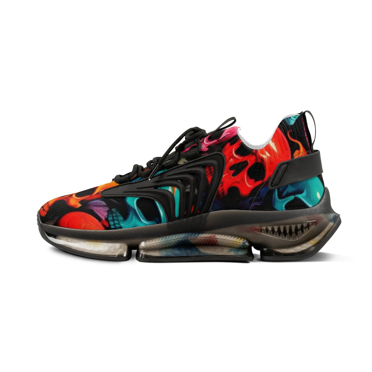 Vibrant Skull-Print Sneakers for Casual Style, Perfect for Men, Gift for Him, Cool Streetwear, Trendy Athletic Shoes