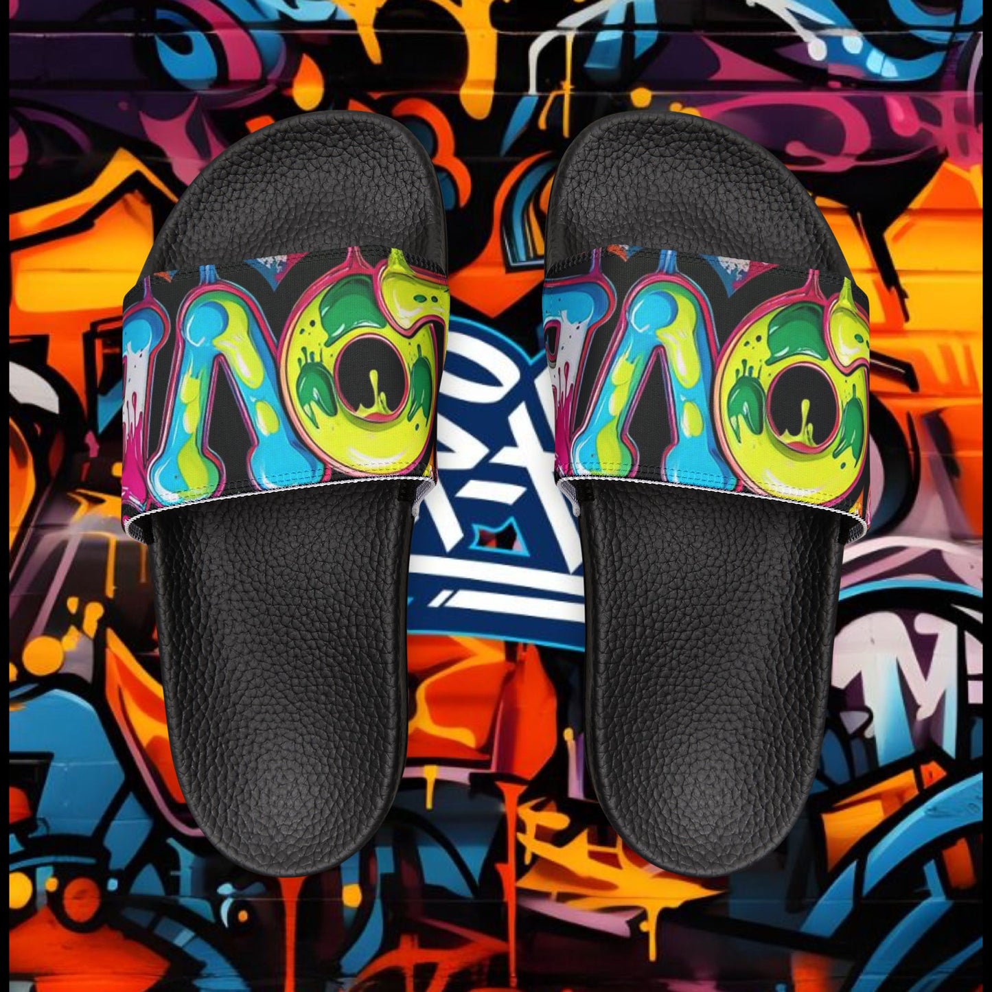 Sandals: Graffiti Love Slides for Females