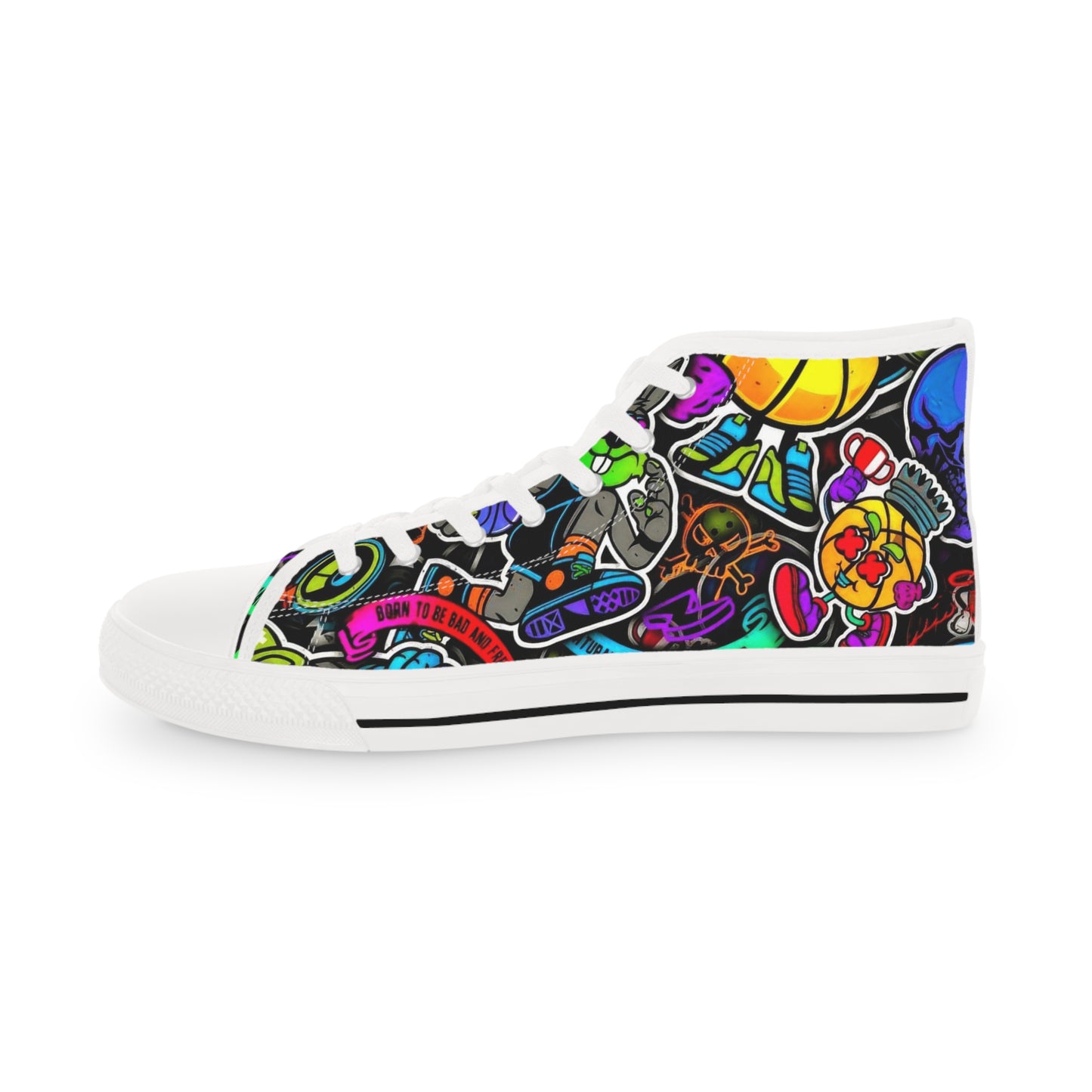 Colorful High Top Sneakers, Stylish Footwear for Men, Unique Gift Idea, Casual Wear, Vibrant Street Style