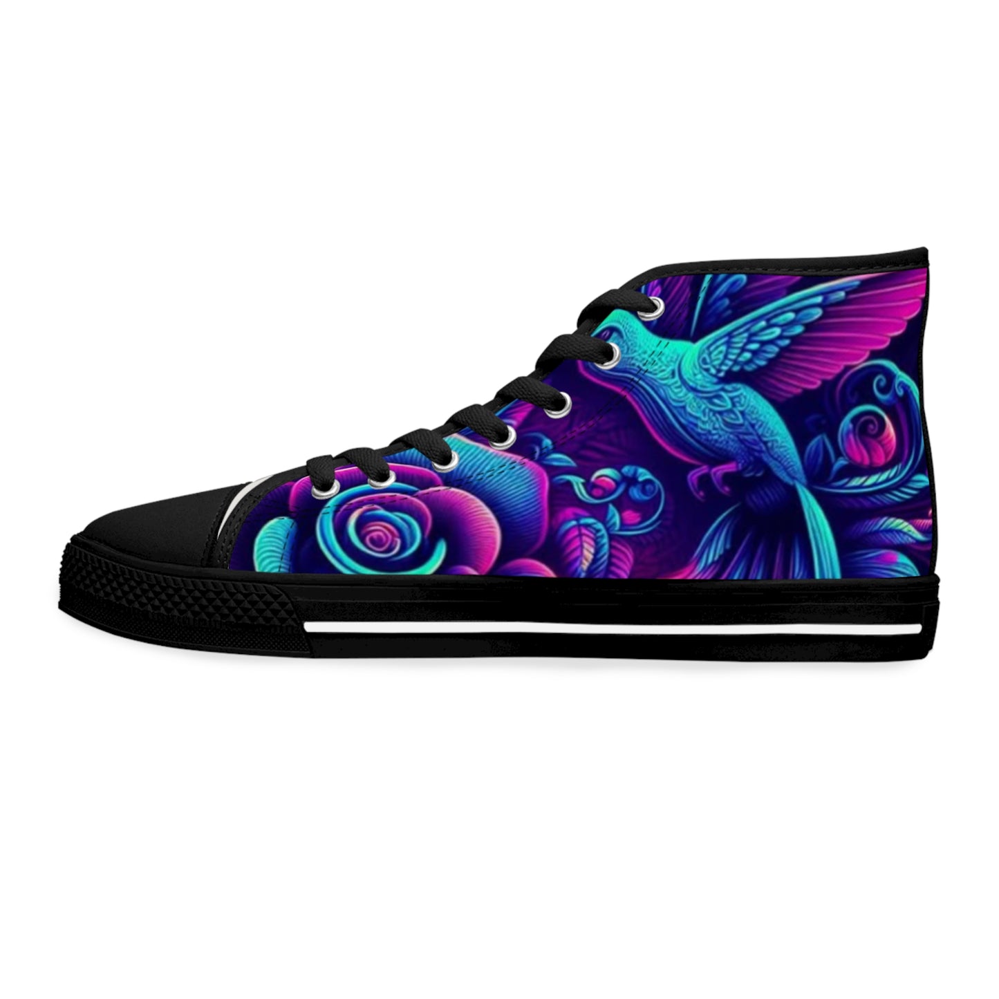 Vibrant Women's High Top Sneakers, Colorful Artistic Sneakers, Trendy Casual Footwear, Unique Gifts for Her, Stylish Everyday Shoes