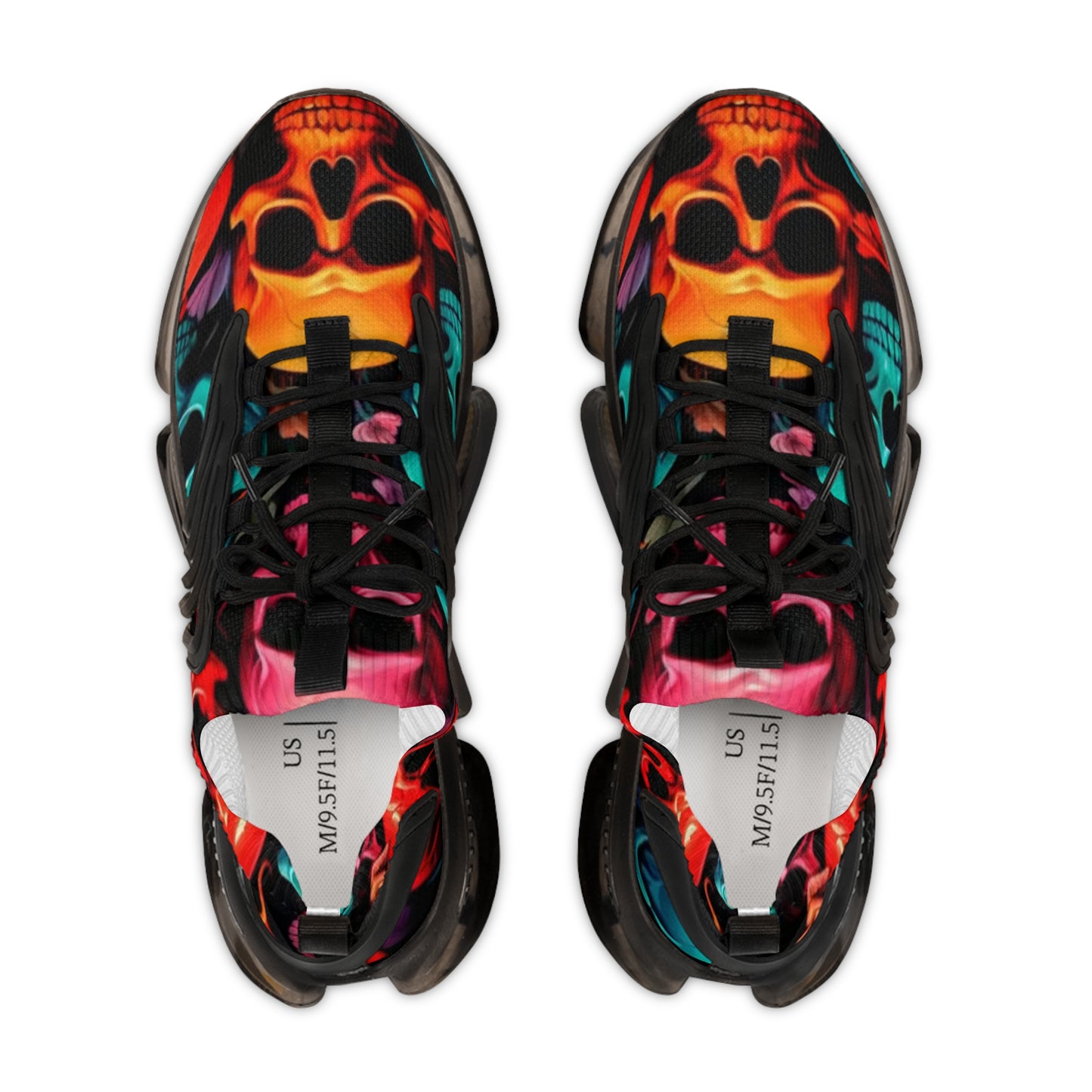 Vibrant Skull-Print Sneakers for Casual Style, Perfect for Men, Gift for Him, Cool Streetwear, Trendy Athletic Shoes