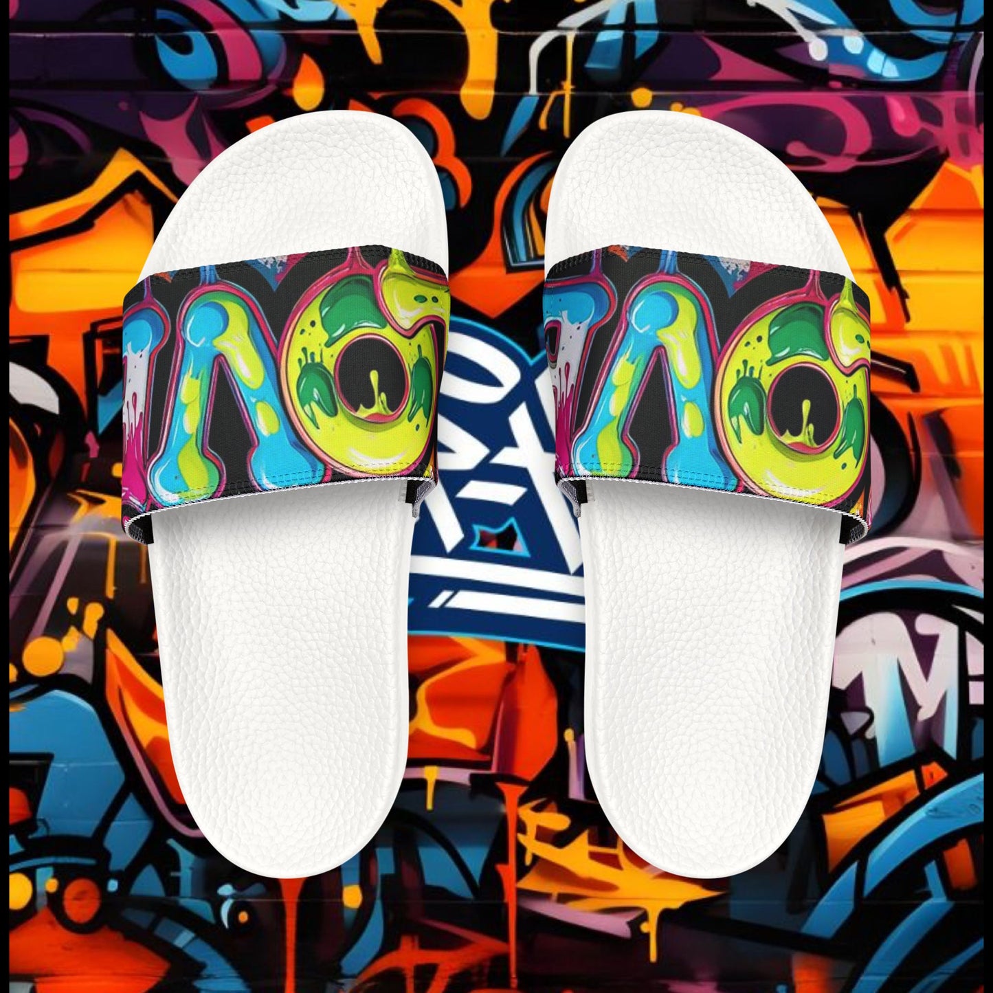 Sandals: Graffiti Love Slides for Females