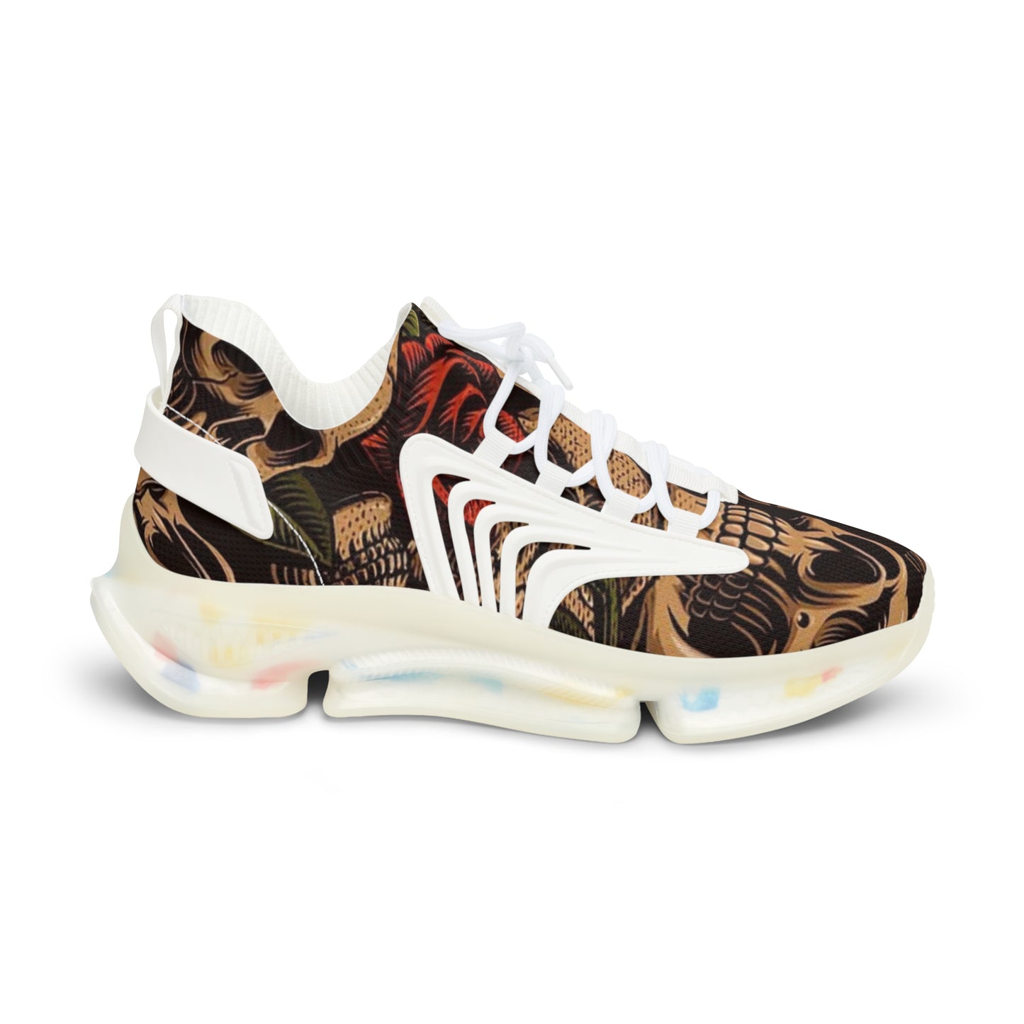 Sneakers with Newspaper Skull Design
