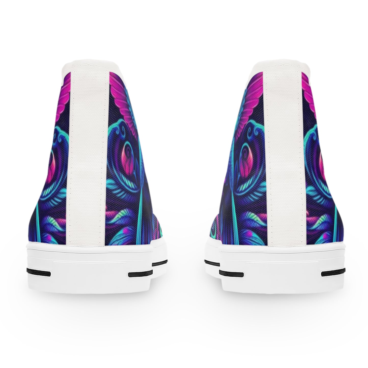 Vibrant Women's High Top Sneakers, Colorful Artistic Sneakers, Trendy Casual Footwear, Unique Gifts for Her, Stylish Everyday Shoes