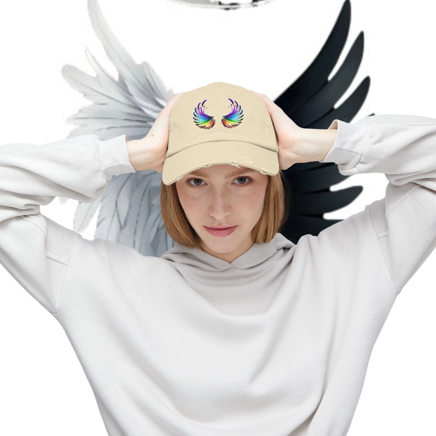 Distressed Vintage Cap - Fly Without Fear Butterfly Wings Collection