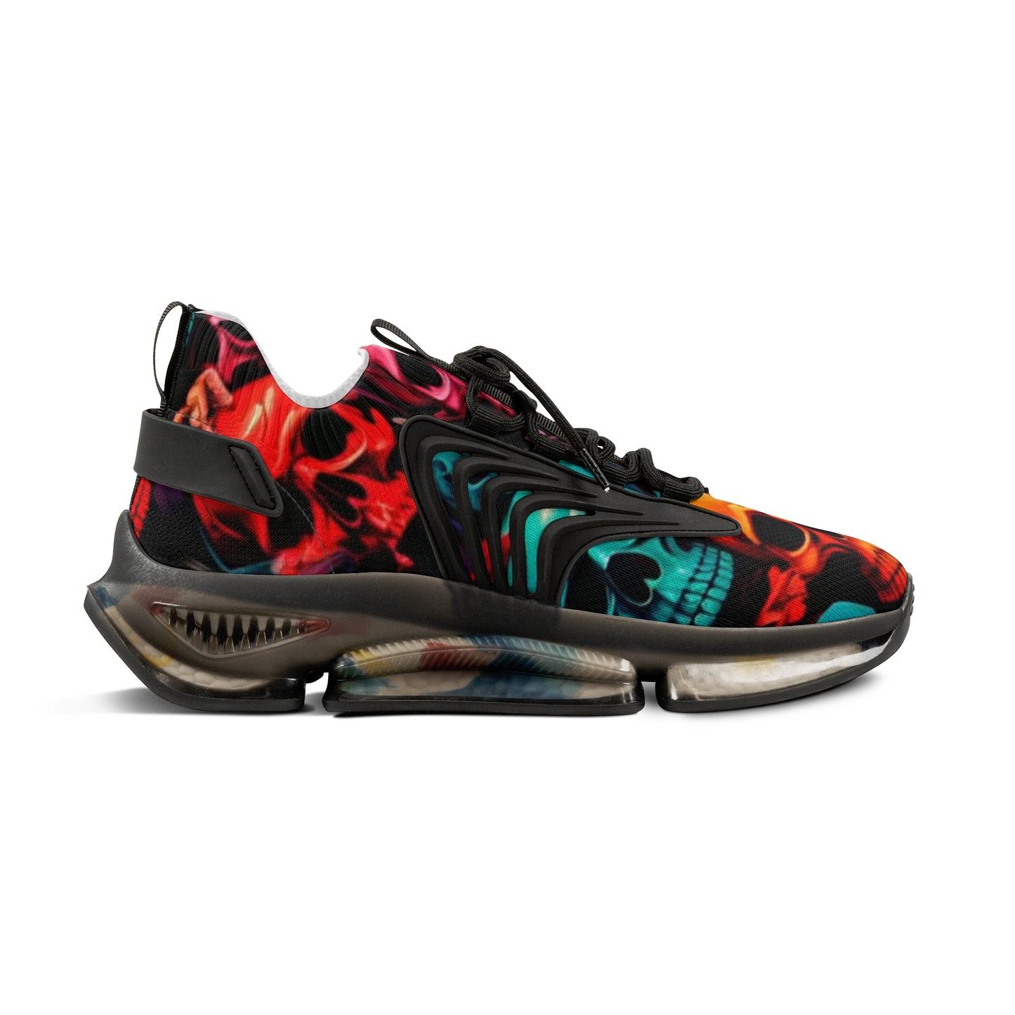 Vibrant Skull-Print Sneakers for Casual Style, Perfect for Men, Gift for Him, Cool Streetwear, Trendy Athletic Shoes