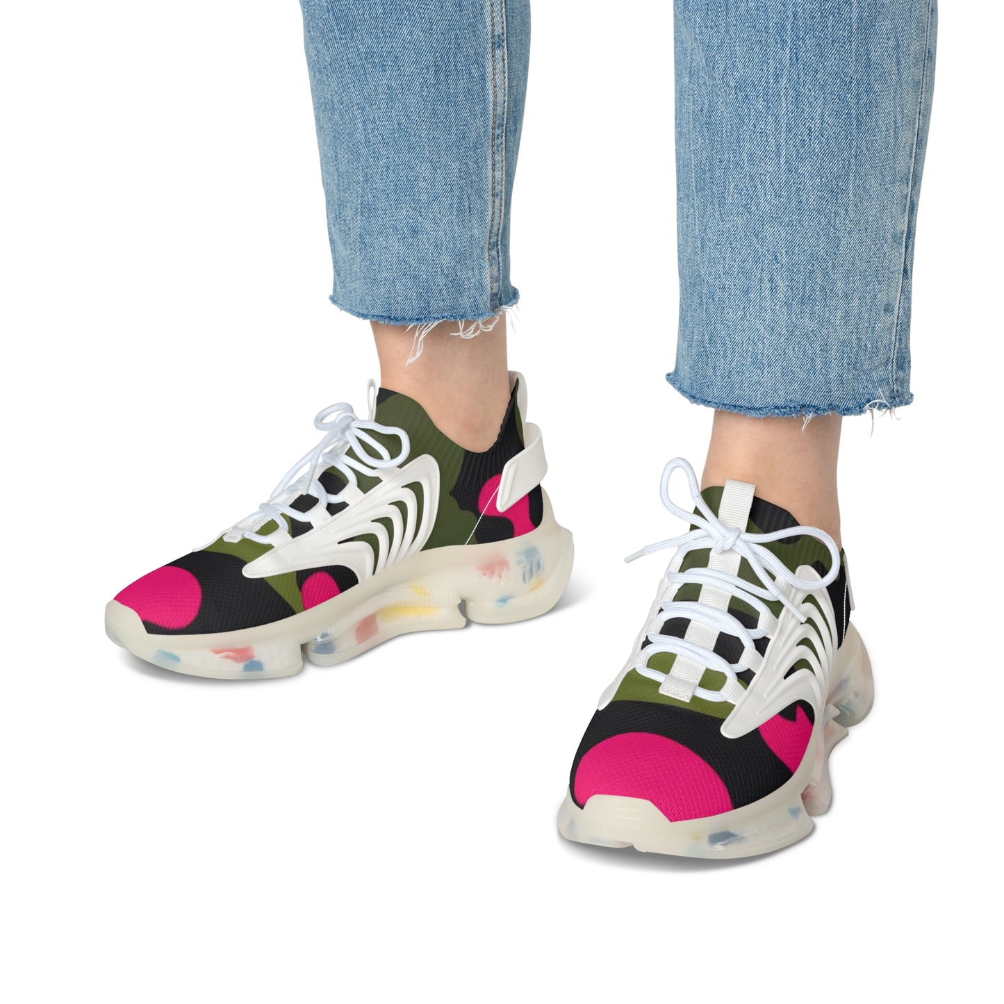 Vibrant Women's Mesh Sneakers - Colorful Athletic Shoes for Running, Casual Wear, Fitness, Travel, Trendy Style