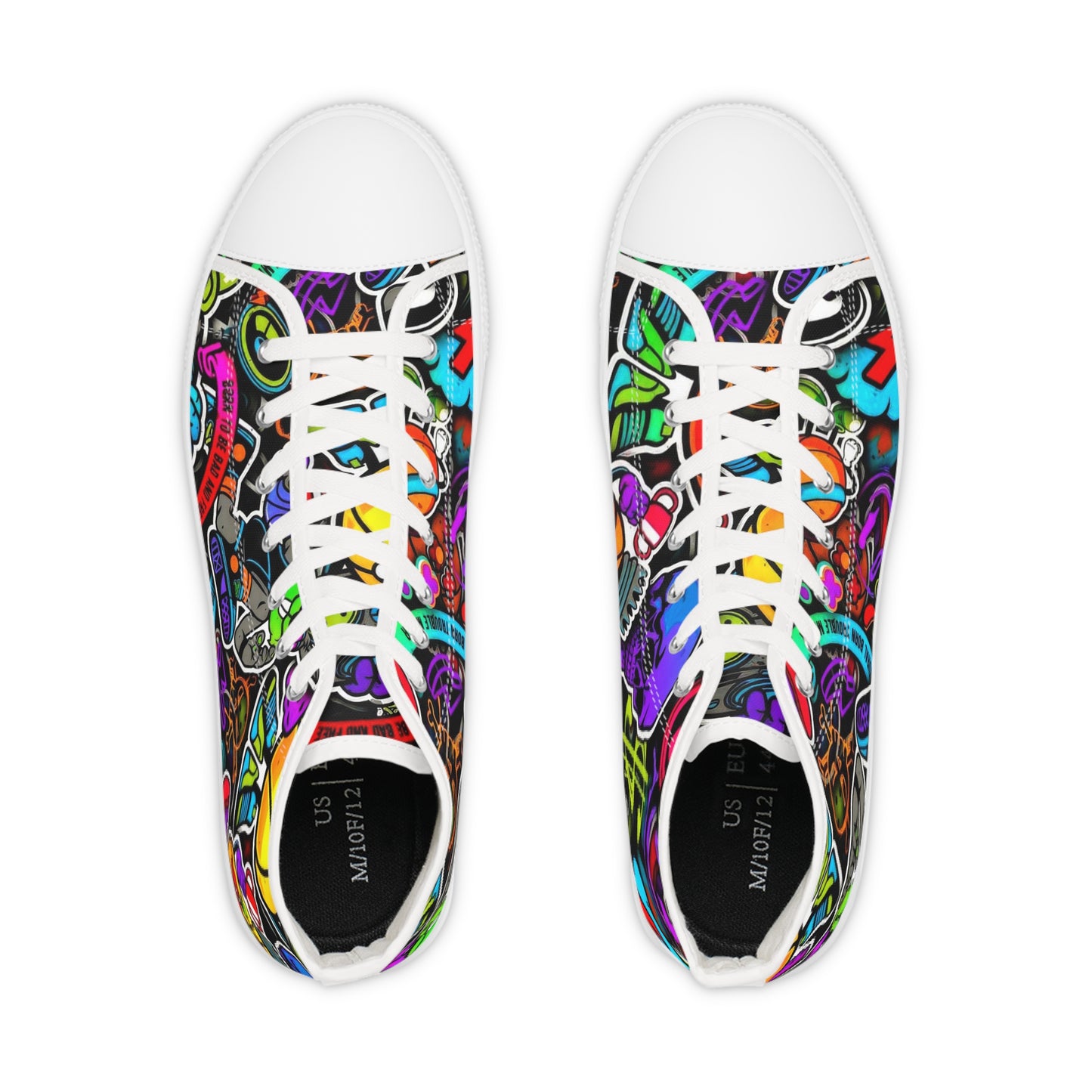 Colorful High Top Sneakers, Stylish Footwear for Men, Unique Gift Idea, Casual Wear, Vibrant Street Style