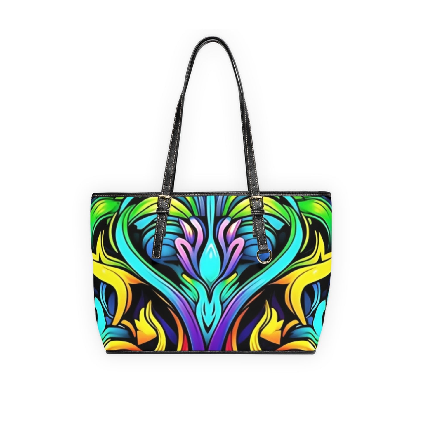 Vibrant PU Leather Shoulder Bag, Colorful Tote for Everyday Use, Bohemian Style Handbag, Gift for Her, Stylish Summer Accessory