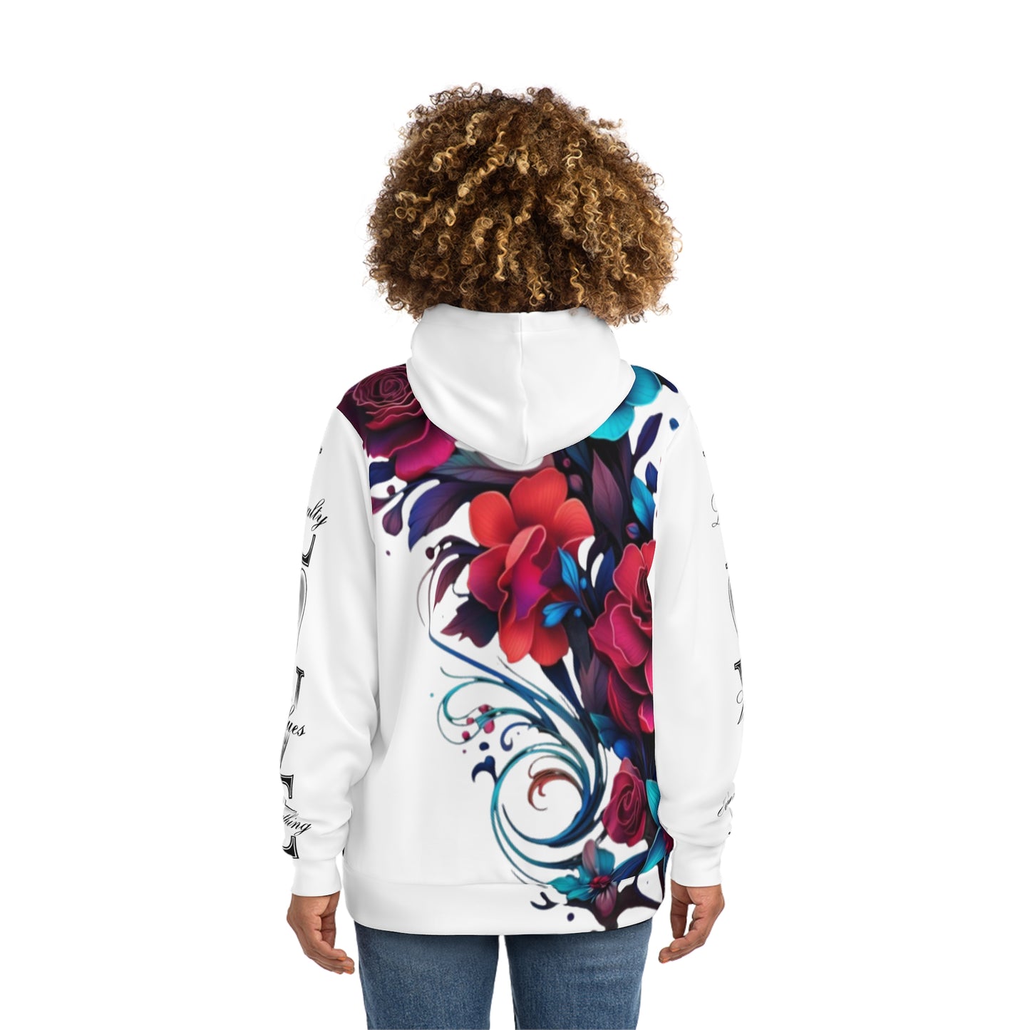 Vibrant Floral Hoodie, Cozy Blooming Sweatshirt, Gift for Her, Colorful Art Apparel, Trendy Fashion Top