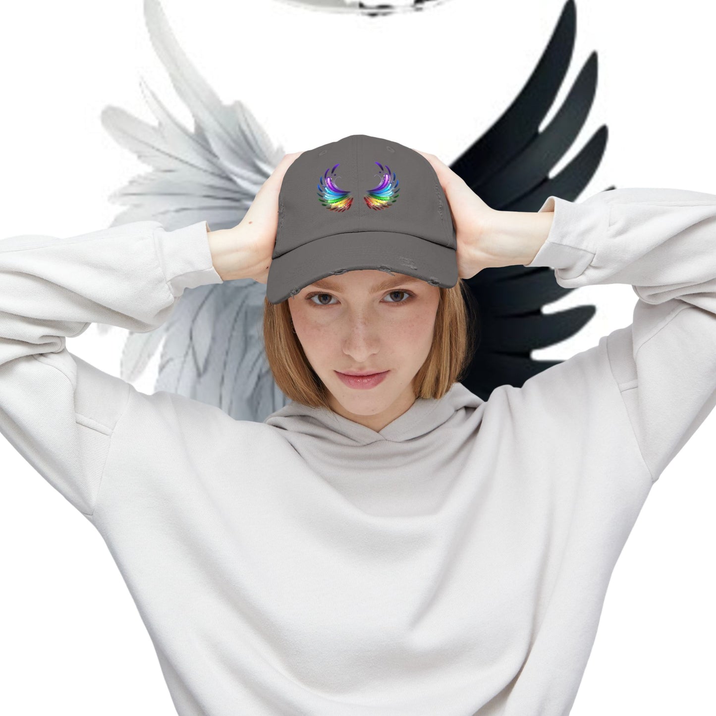 Distressed Vintage Cap - Fly Without Fear Butterfly Wings Collection