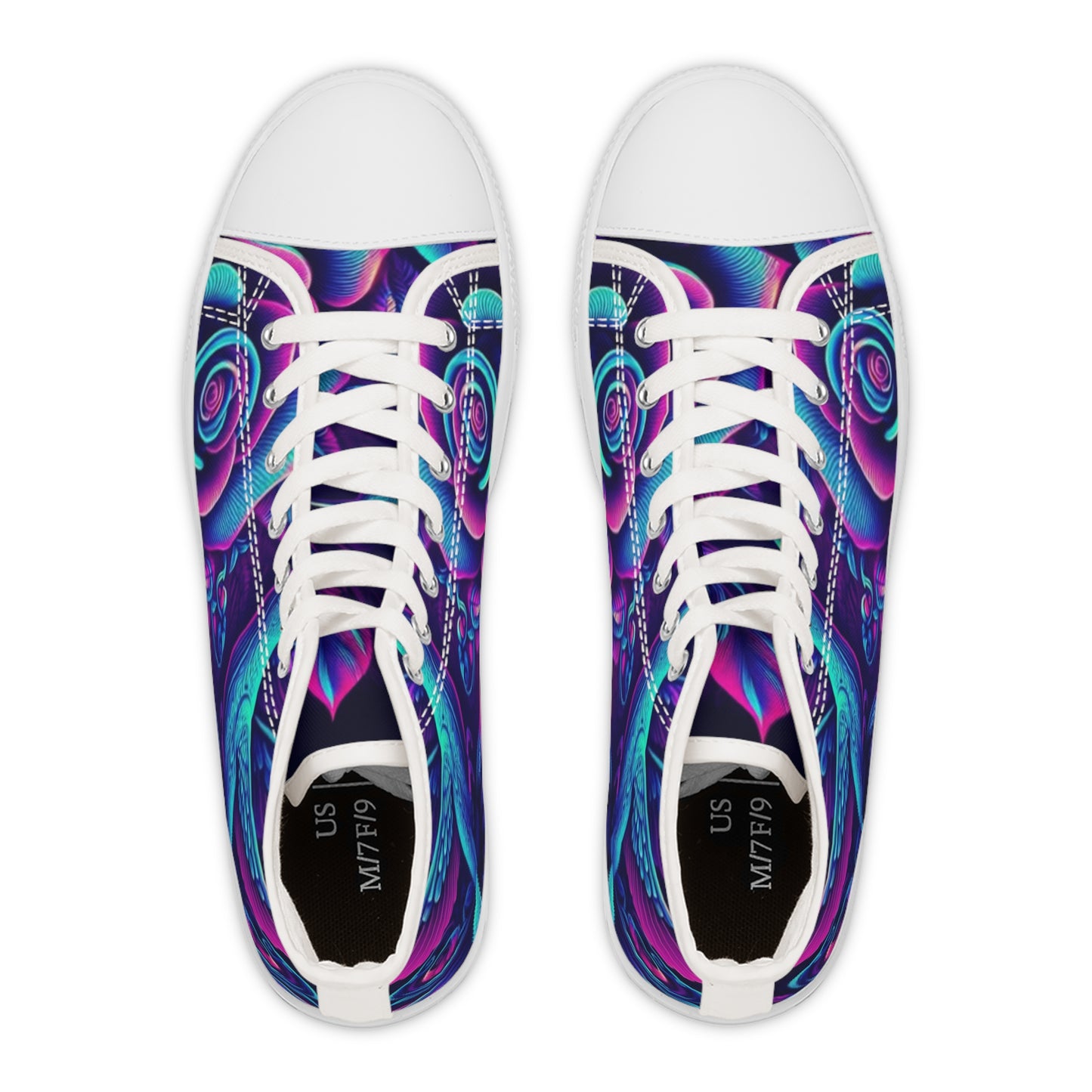 Vibrant Women's High Top Sneakers, Colorful Artistic Sneakers, Trendy Casual Footwear, Unique Gifts for Her, Stylish Everyday Shoes