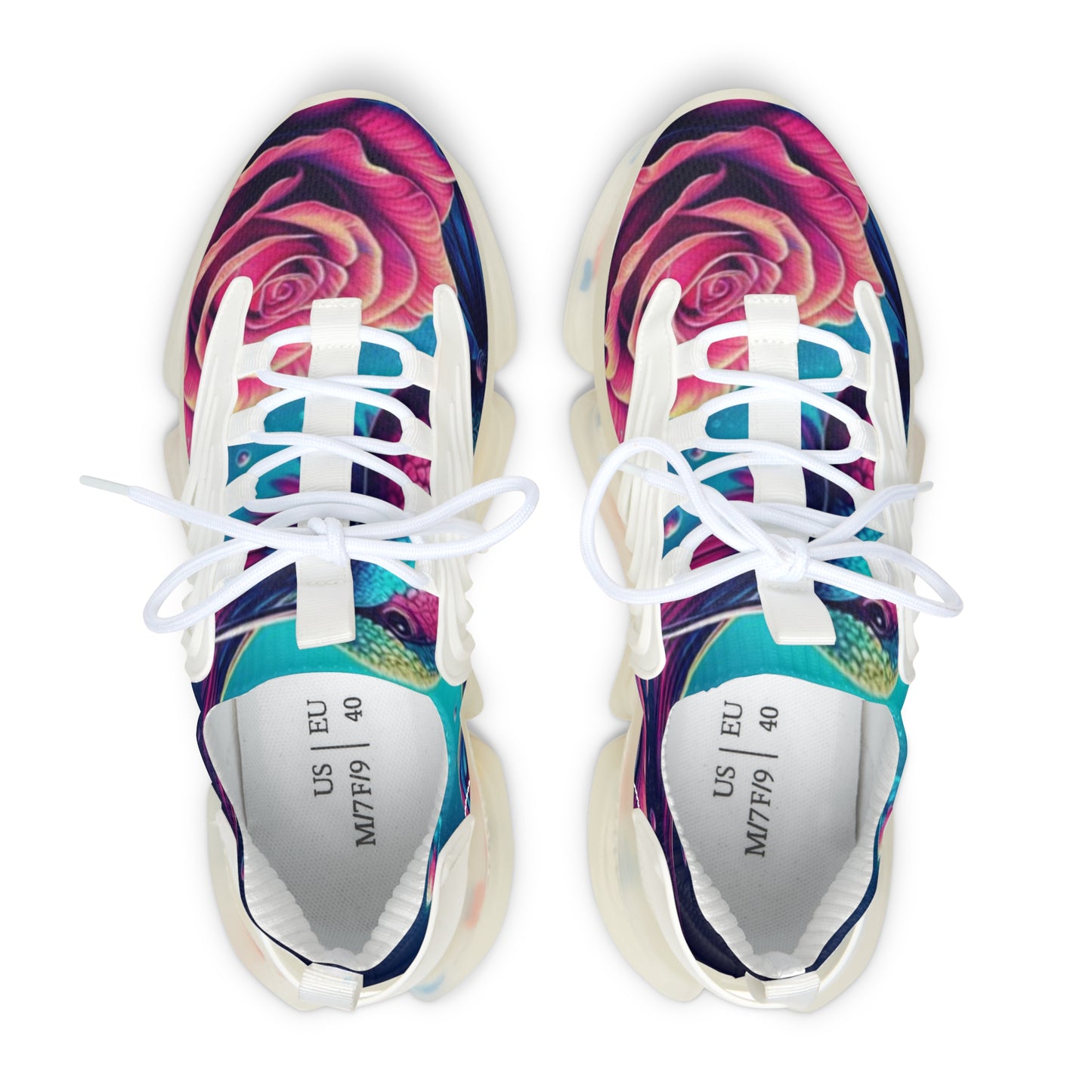 Mesh Sneakers - Hummingbird n Rose Design