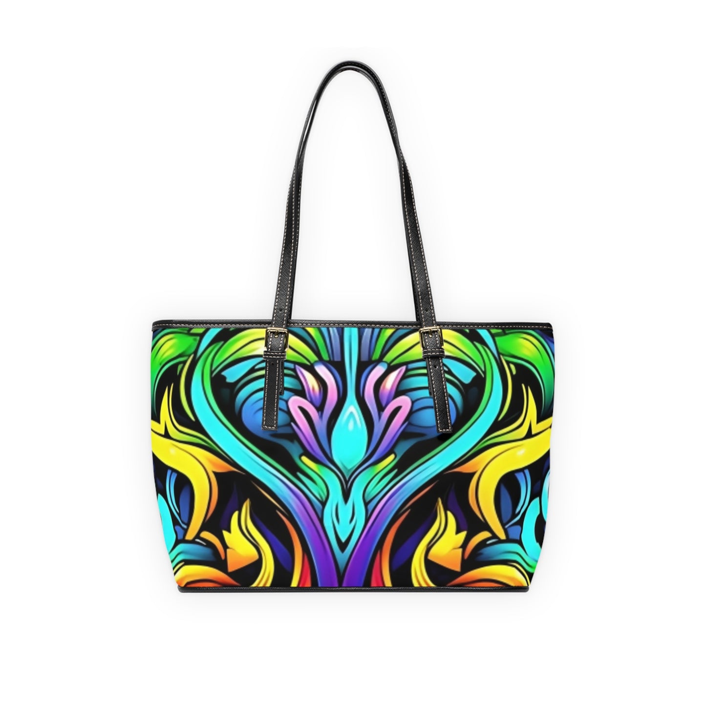 Vibrant PU Leather Shoulder Bag, Colorful Tote for Everyday Use, Bohemian Style Handbag, Gift for Her, Stylish Summer Accessory