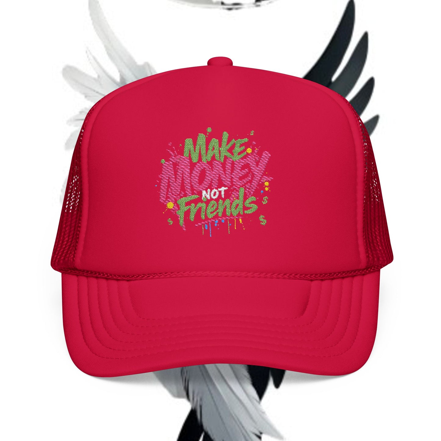 Trucker Hat - Make Money Not Friends Embroidered Cap