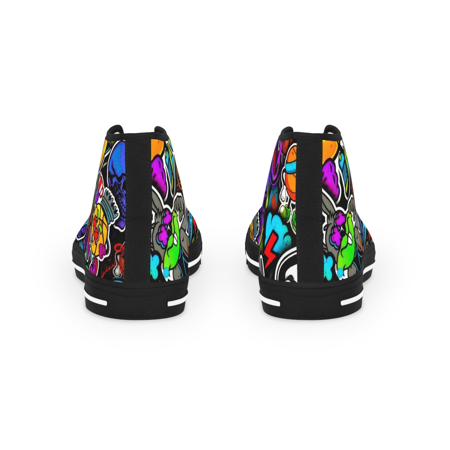 Colorful High Top Sneakers, Stylish Footwear for Men, Unique Gift Idea, Casual Wear, Vibrant Street Style