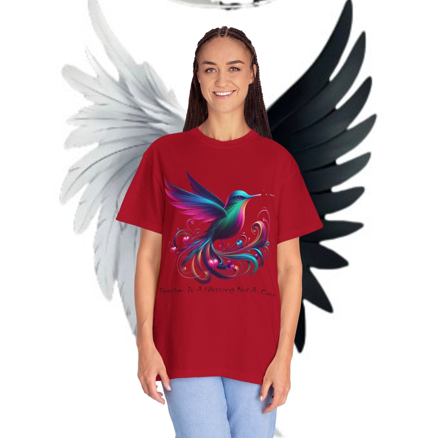 Garment-Dyed T-shirt - Freedom is a Blessing Design