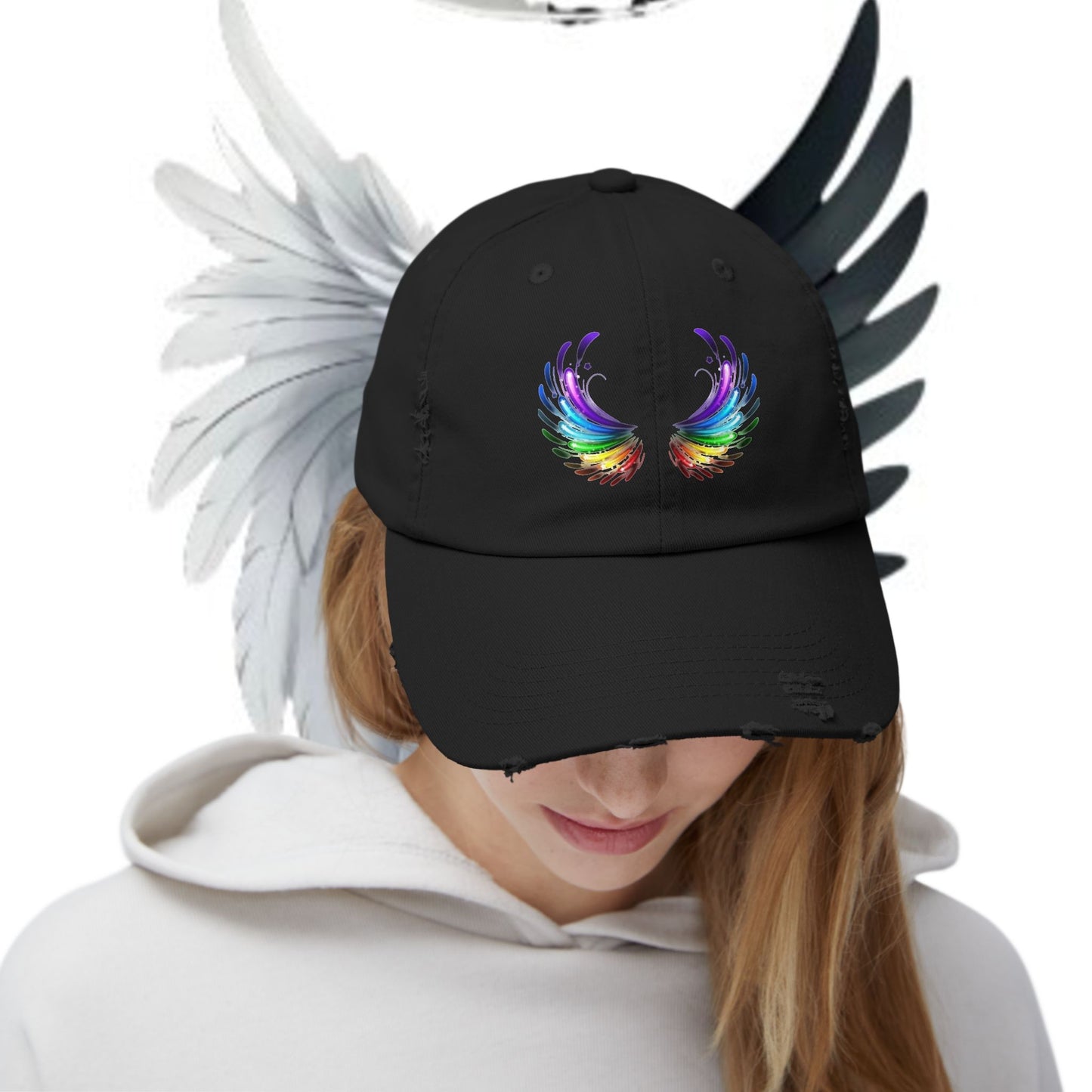 Distressed Vintage Cap - Fly Without Fear Butterfly Wings Collection