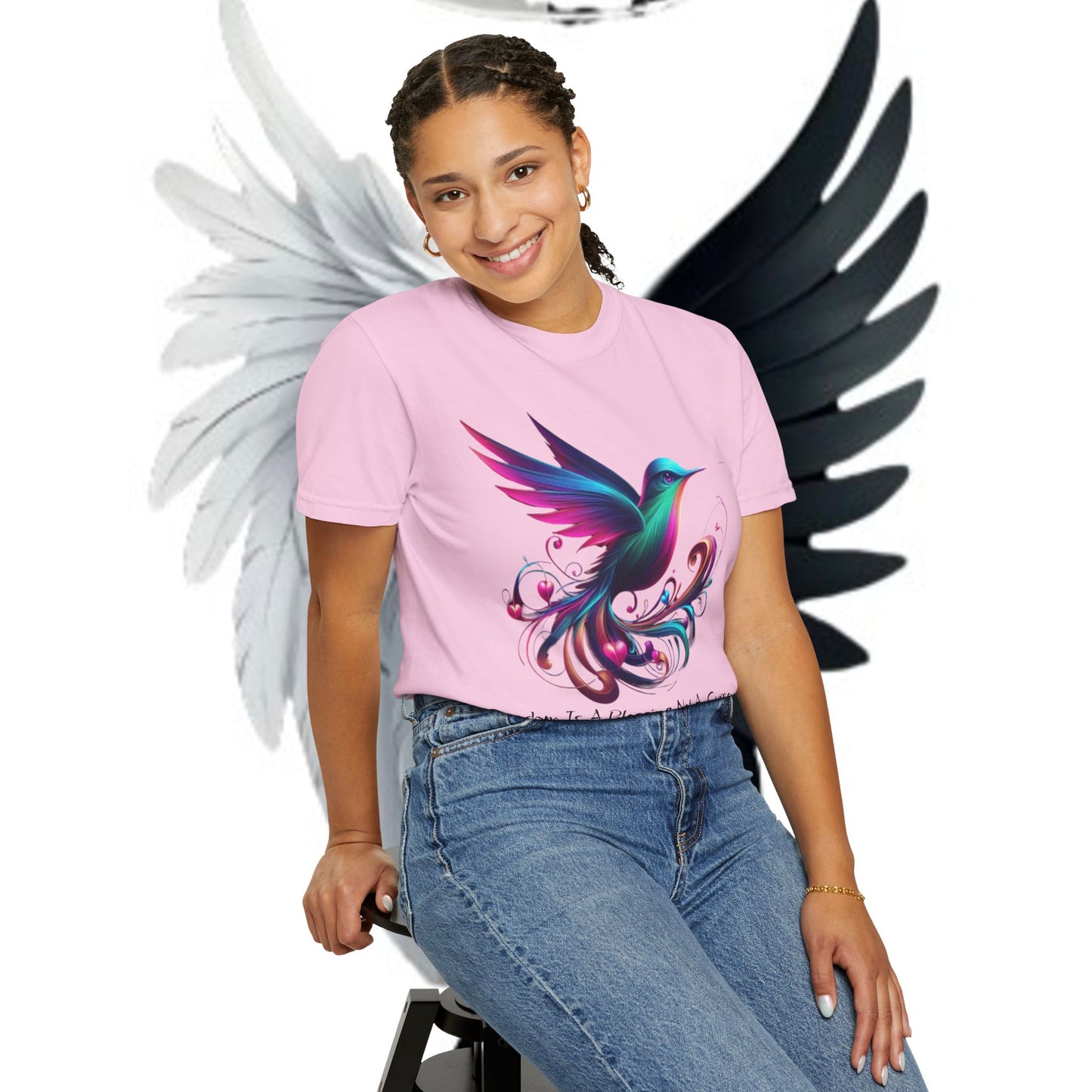 Garment-Dyed T-shirt - Freedom is a Blessing Design