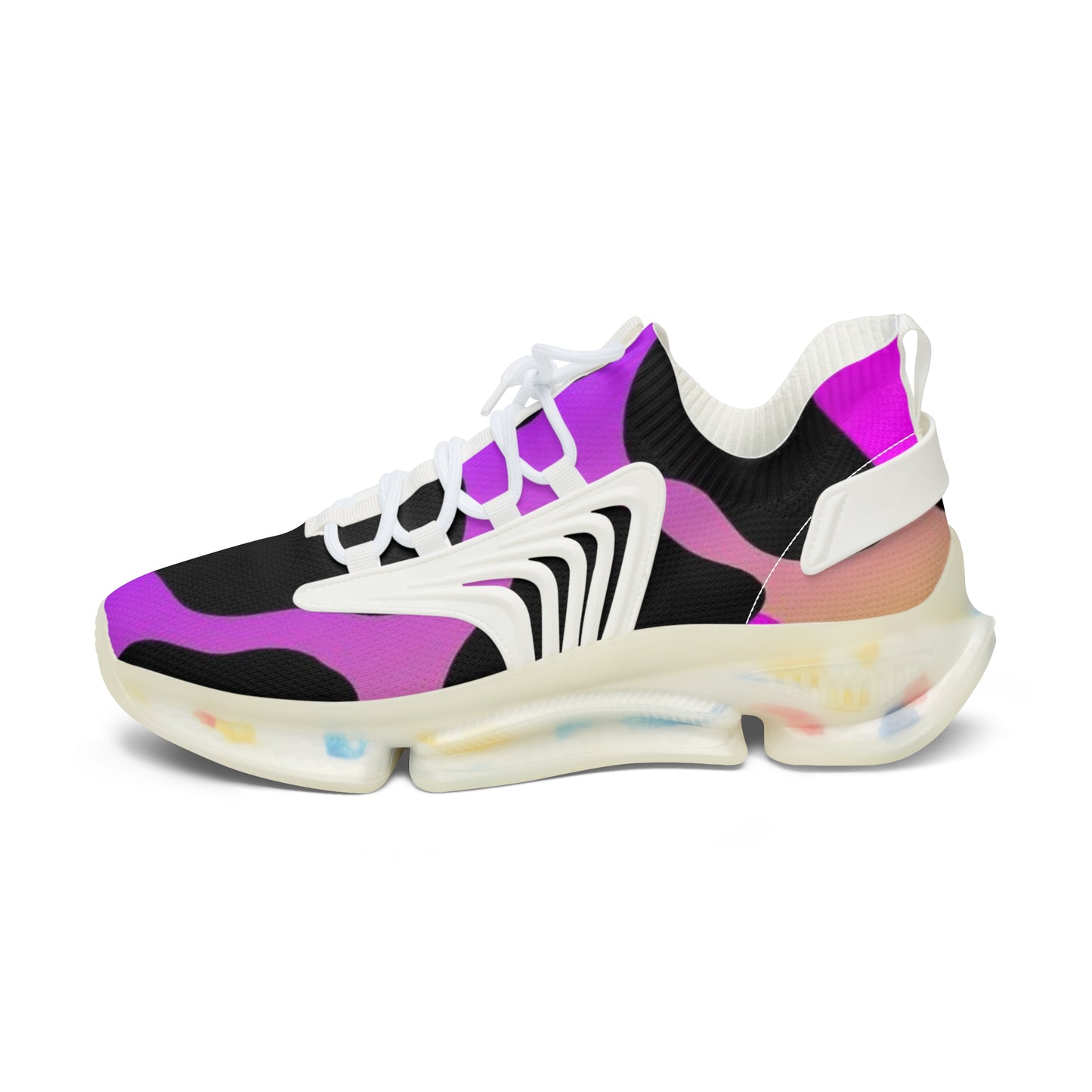 Trendy Women's Mesh Sneakers, Colorful Athletic Shoes, Stylish Walking Sneakers, Unique Sport Shoes, Fashion-forward Sneakers