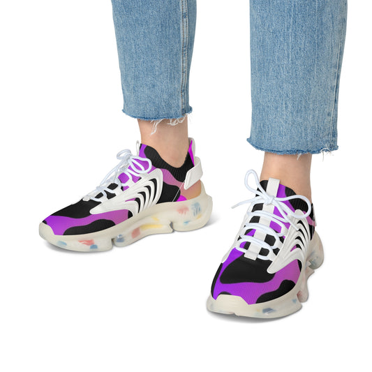 Trendy Women's Mesh Sneakers, Colorful Athletic Shoes, Stylish Walking Sneakers, Unique Sport Shoes, Fashion-forward Sneakers