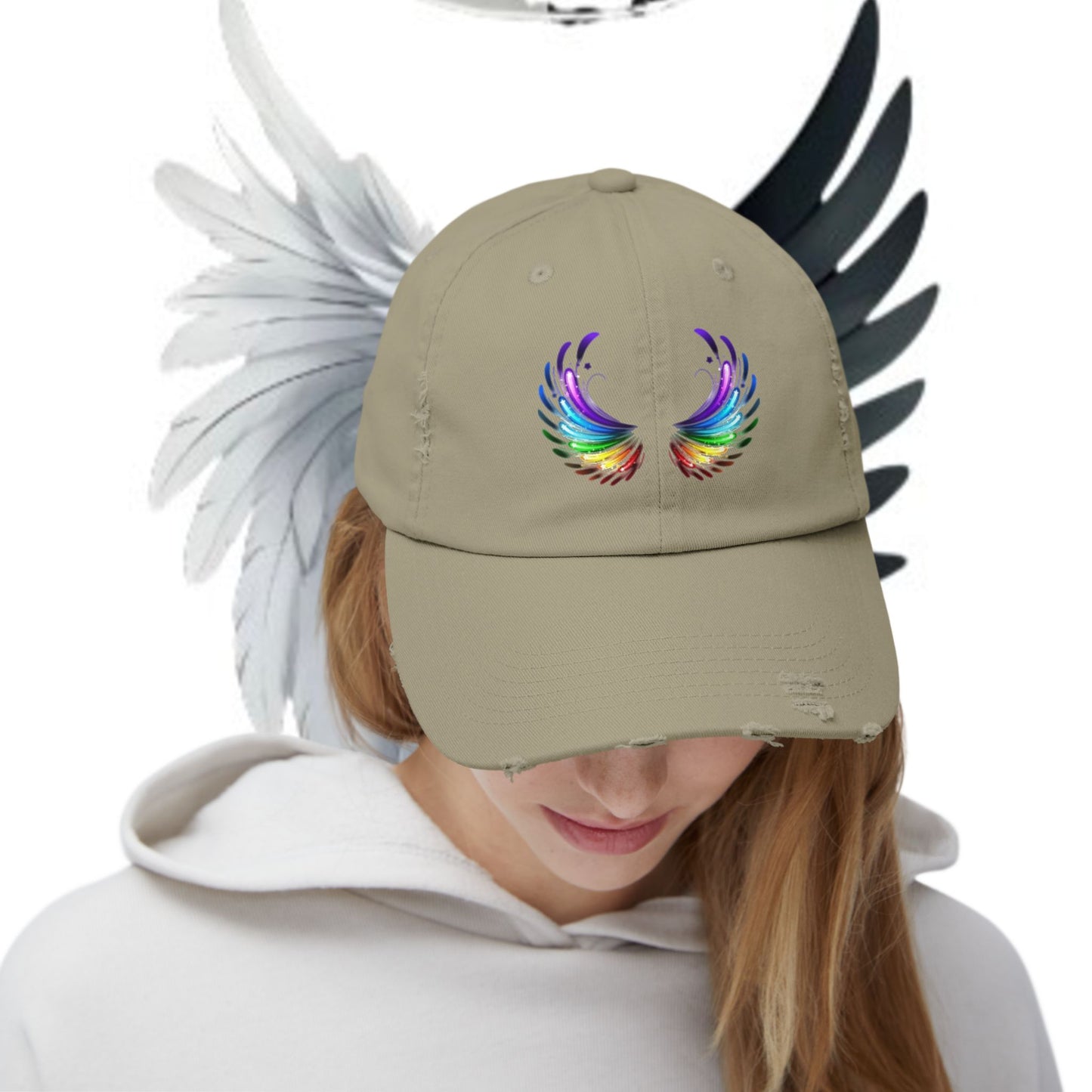 Distressed Vintage Cap - Fly Without Fear Butterfly Wings Collection