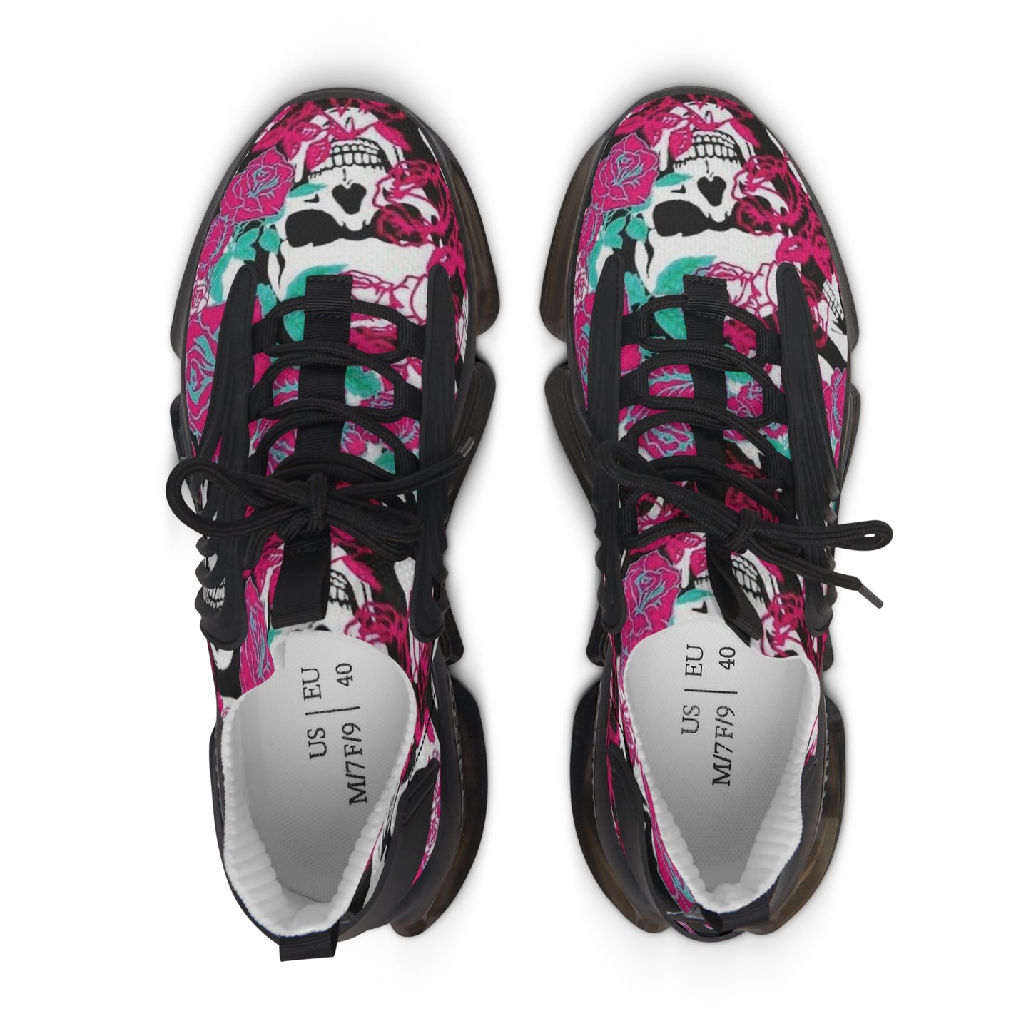 Mesh Sneakers - Skull and Roses Design