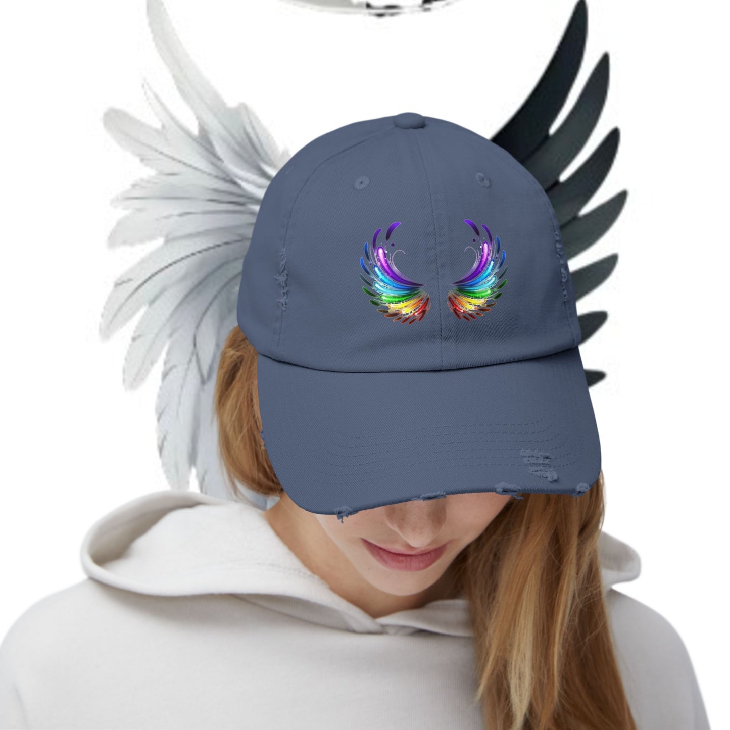 Distressed Vintage Cap - Fly Without Fear Butterfly Wings Collection