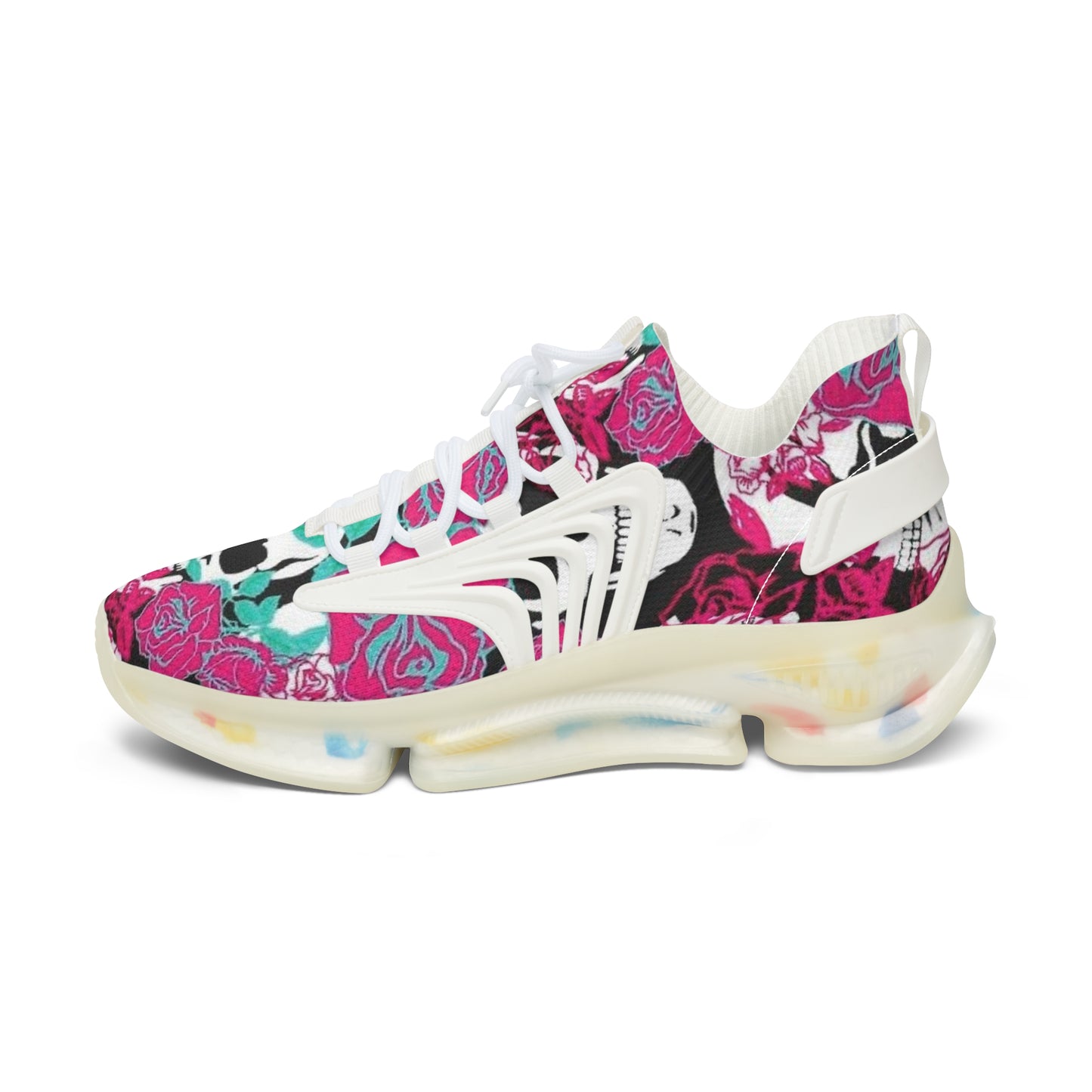 Mesh Sneakers - Skull and Roses Design