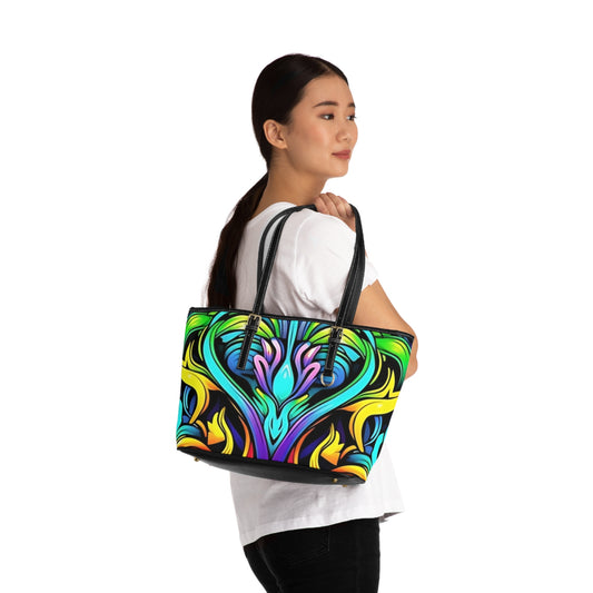 Vibrant PU Leather Shoulder Bag, Colorful Tote for Everyday Use, Bohemian Style Handbag, Gift for Her, Stylish Summer Accessory
