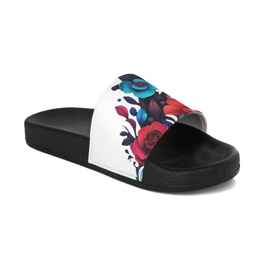 Floral Women's Slide Sandals | Summer Footwear, Beach Wear, Casual Slides, Floral Print, Vacation Essentials