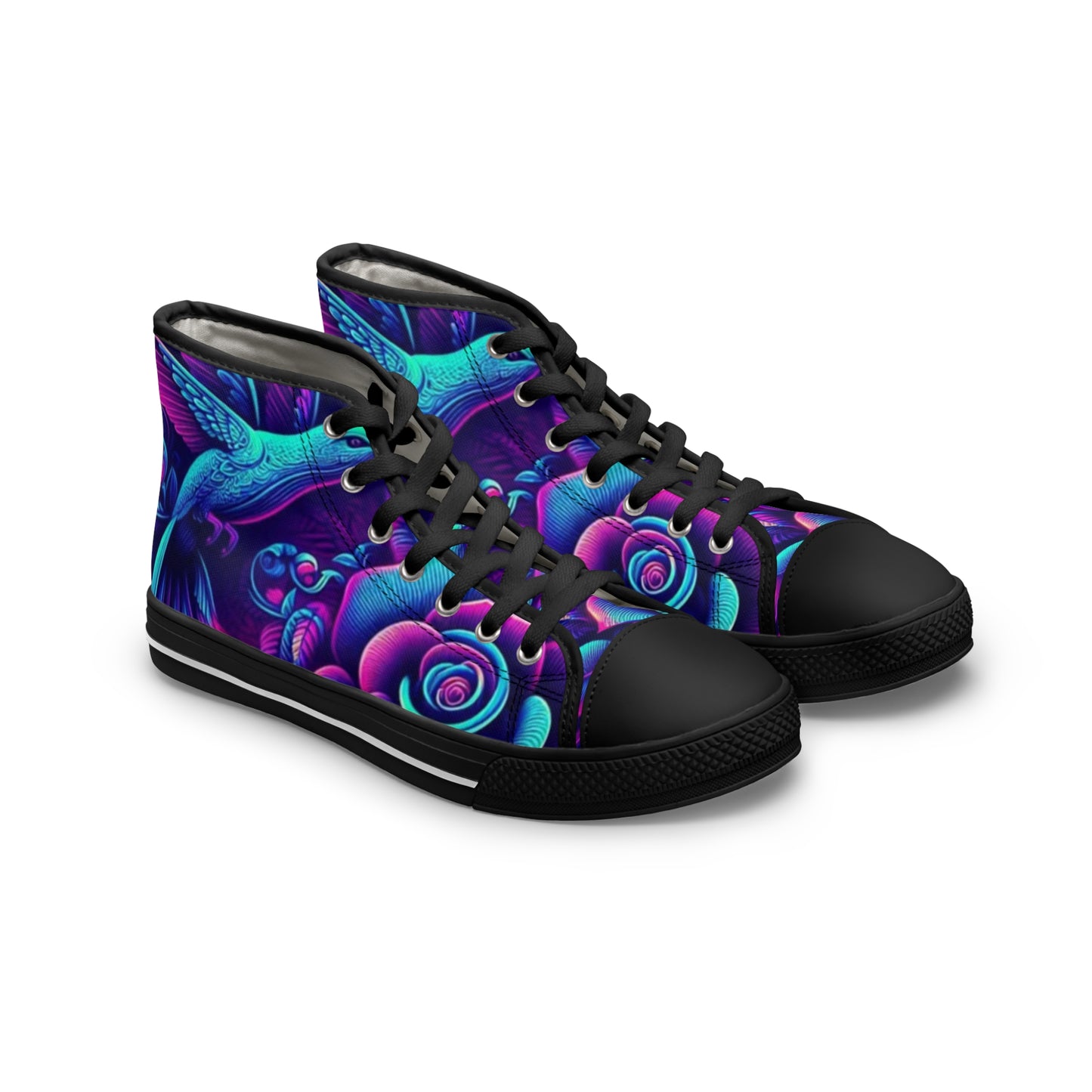 Vibrant Women's High Top Sneakers, Colorful Artistic Sneakers, Trendy Casual Footwear, Unique Gifts for Her, Stylish Everyday Shoes