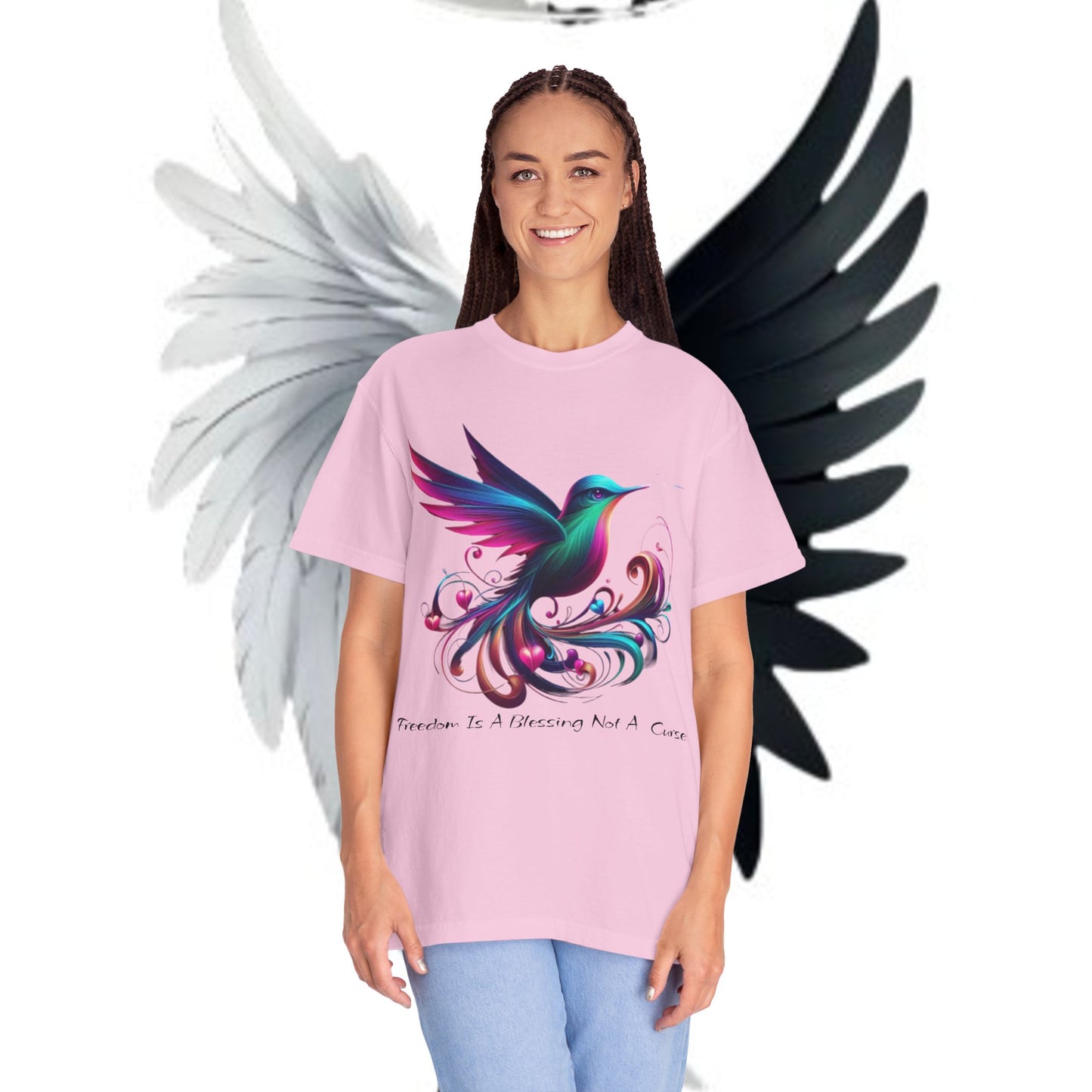 Garment-Dyed T-shirt - Freedom is a Blessing Design