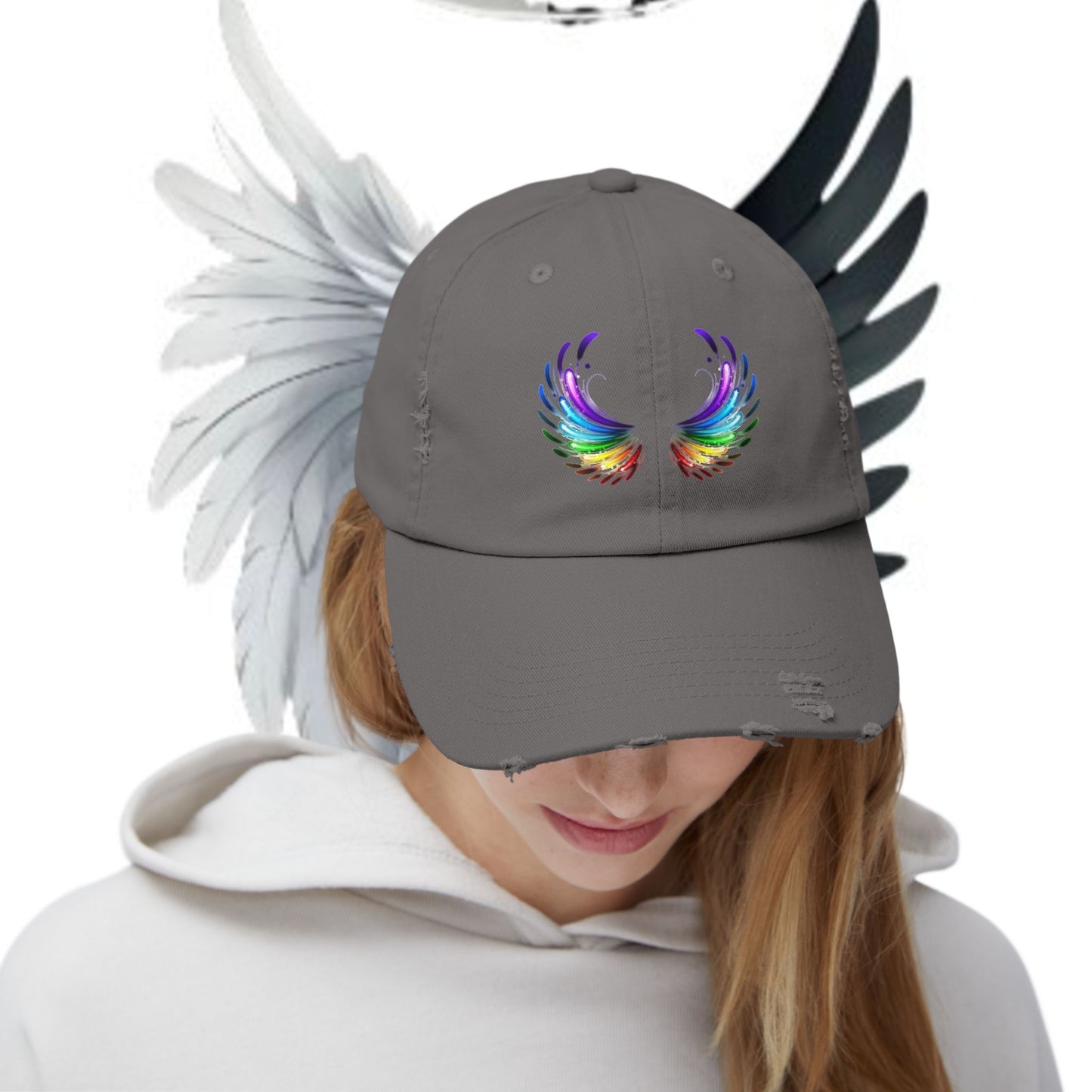 Distressed Vintage Cap - Fly Without Fear Butterfly Wings Collection