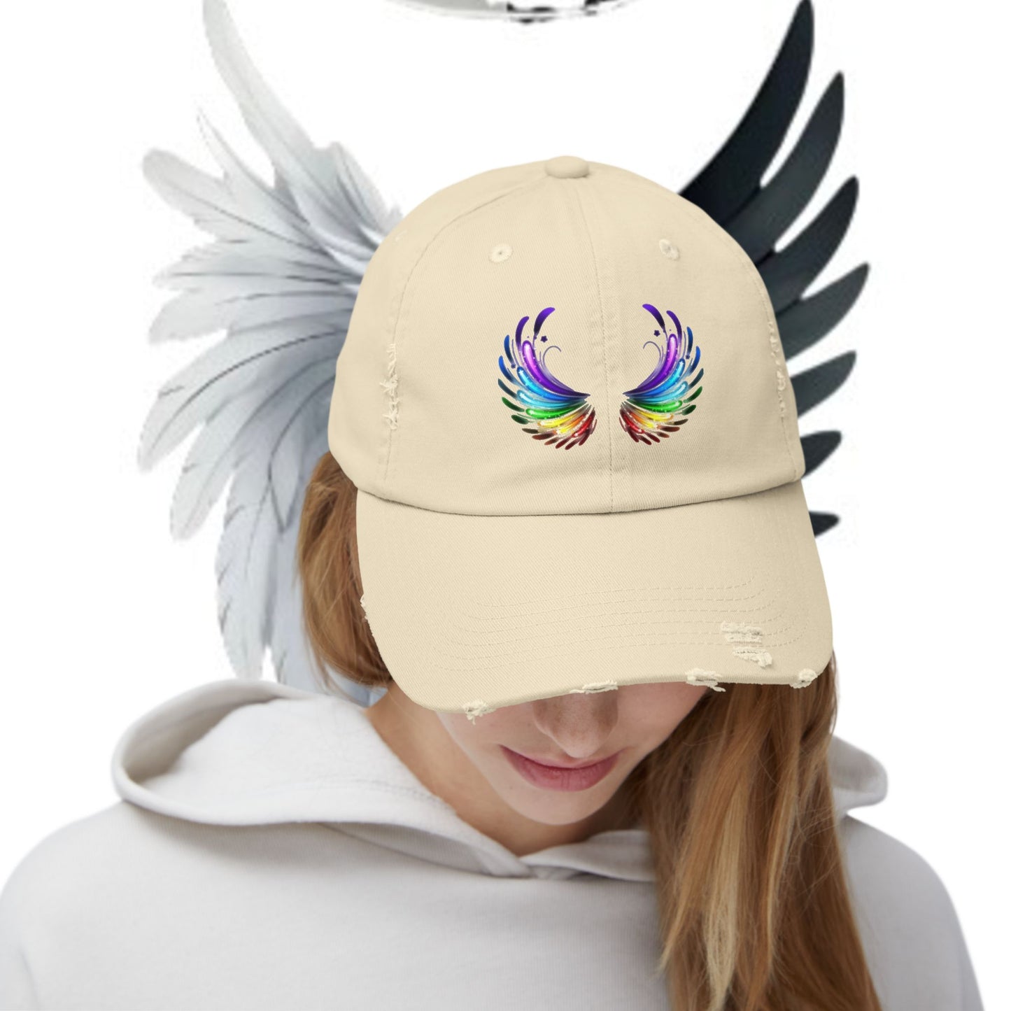 Distressed Vintage Cap - Fly Without Fear Butterfly Wings Collection
