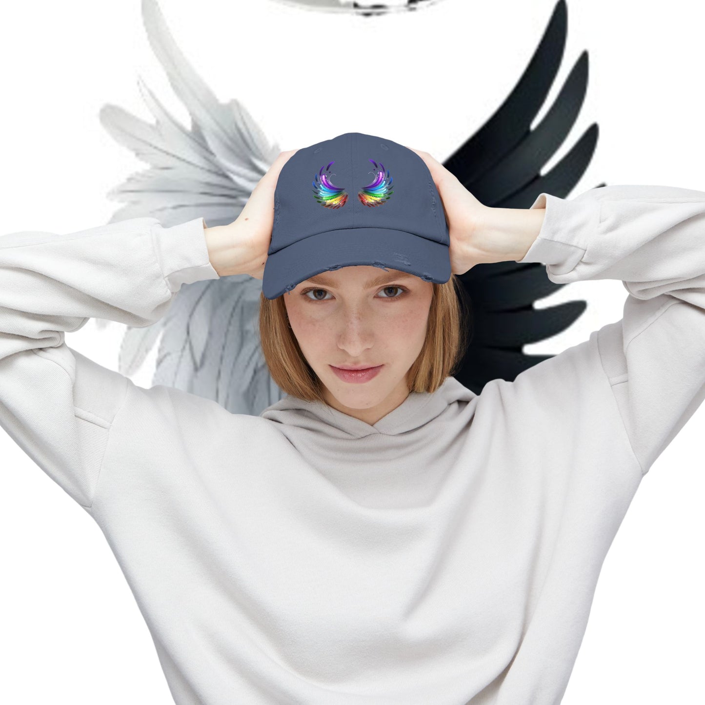 Distressed Vintage Cap - Fly Without Fear Butterfly Wings Collection